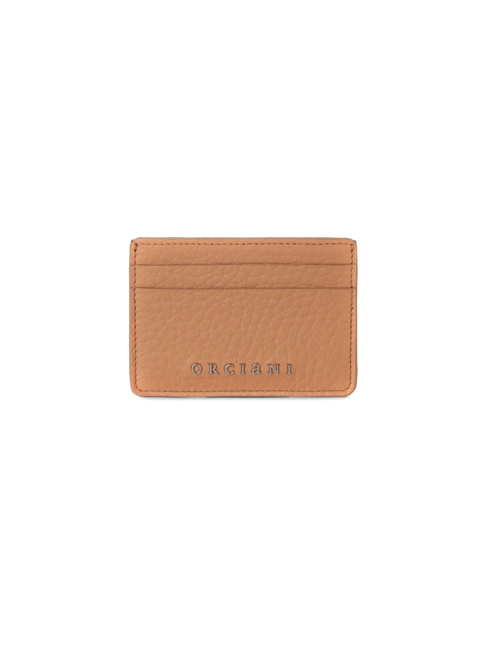 Shop Orciani Brown Soft Leather Card Holder In Camel