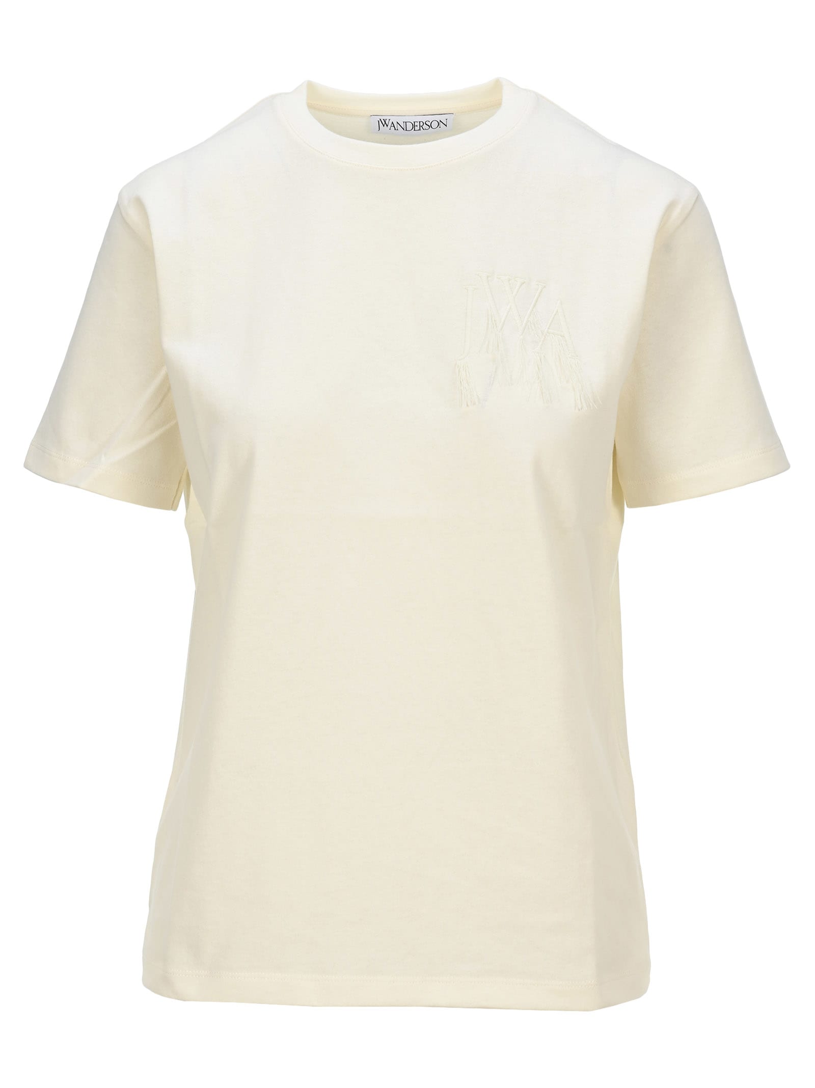 JW ANDERSON JW ANDERSON JWA EMBROIDERED T-SHIRT,JE0047/PG0079 002 OFF WHITE