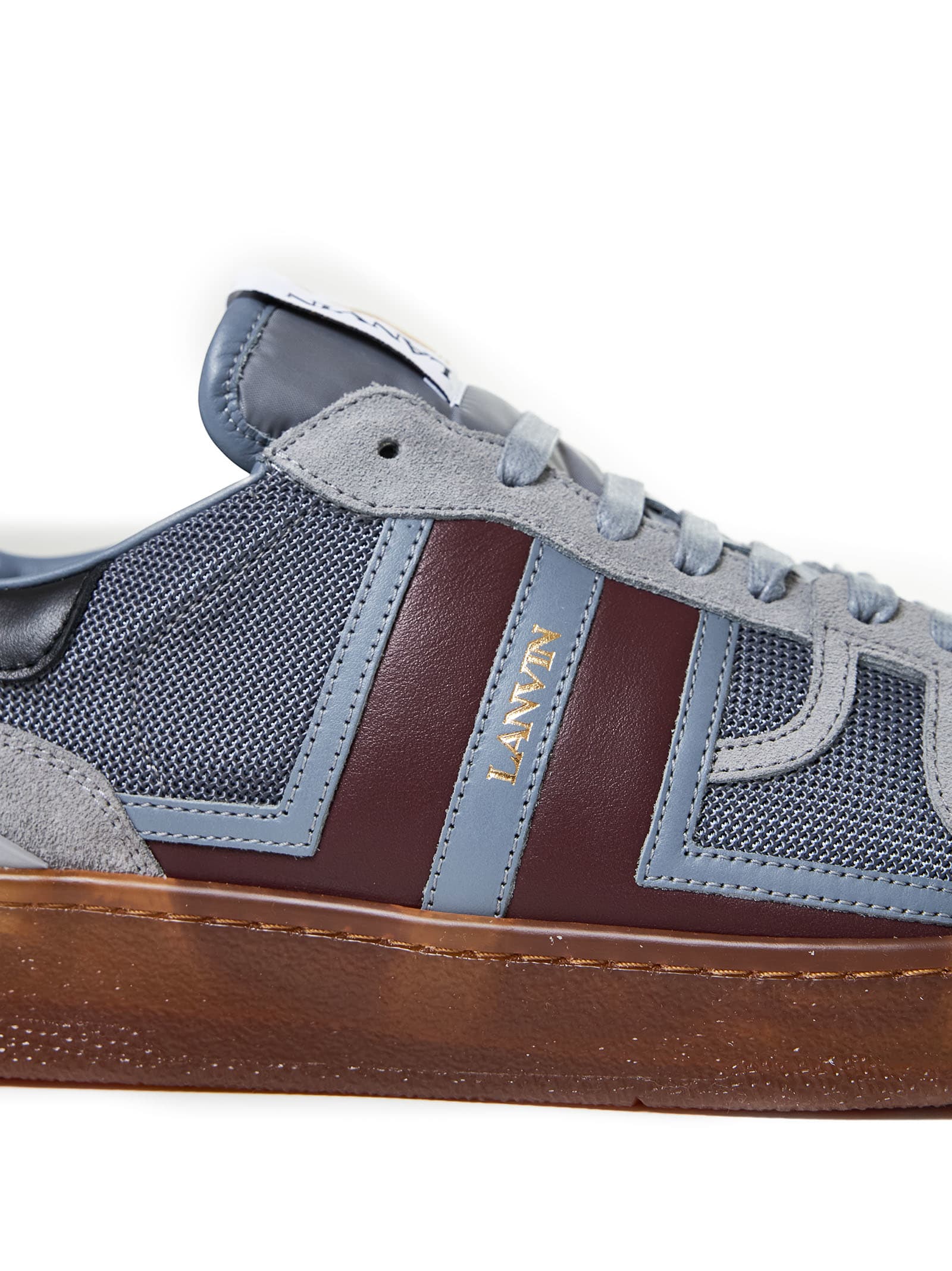 Shop Lanvin Sneakers In Light Grey/burgundy