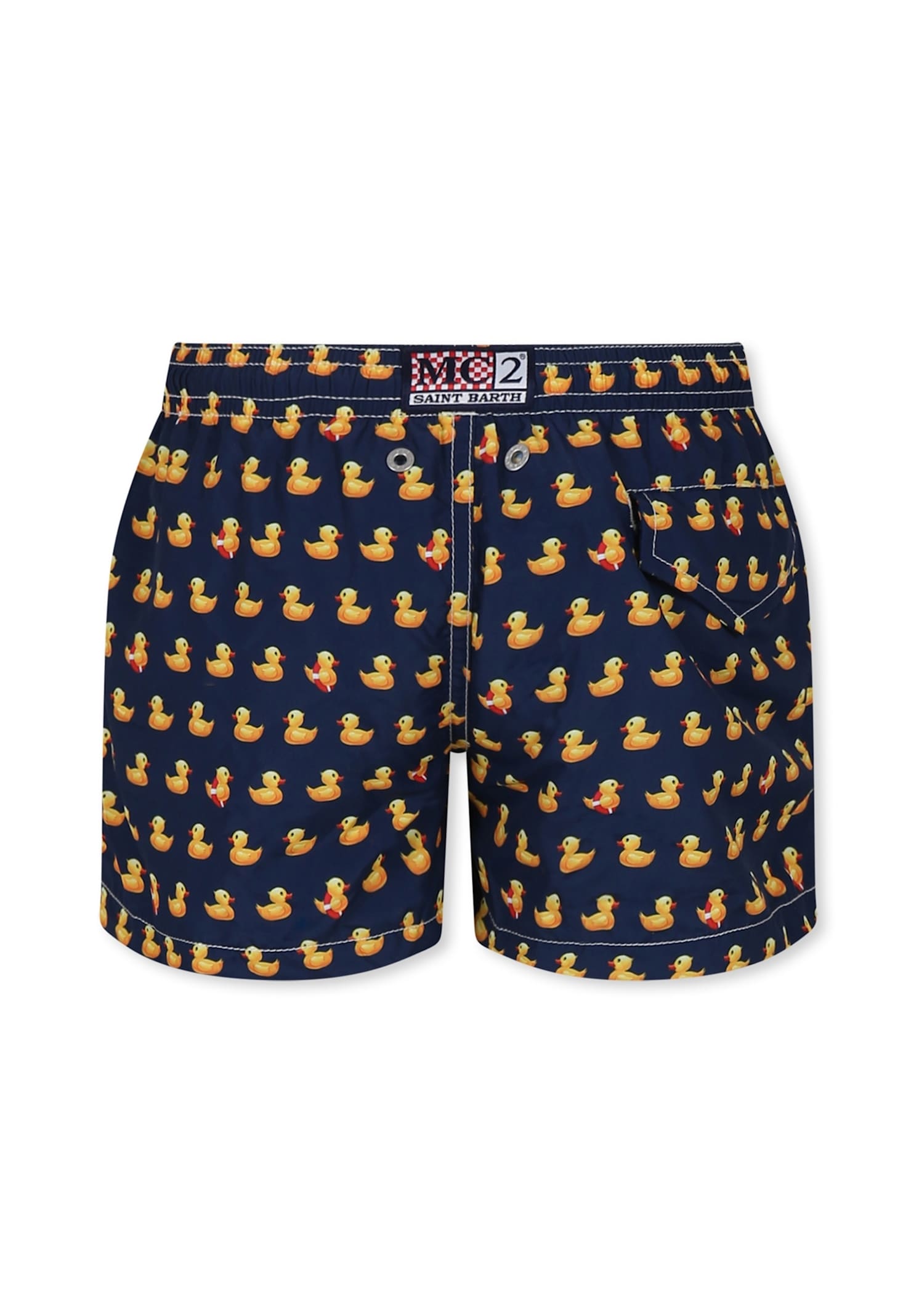 Mc2 Saint Barth Blue Swim Shorts For Boy With Duck In Blue
