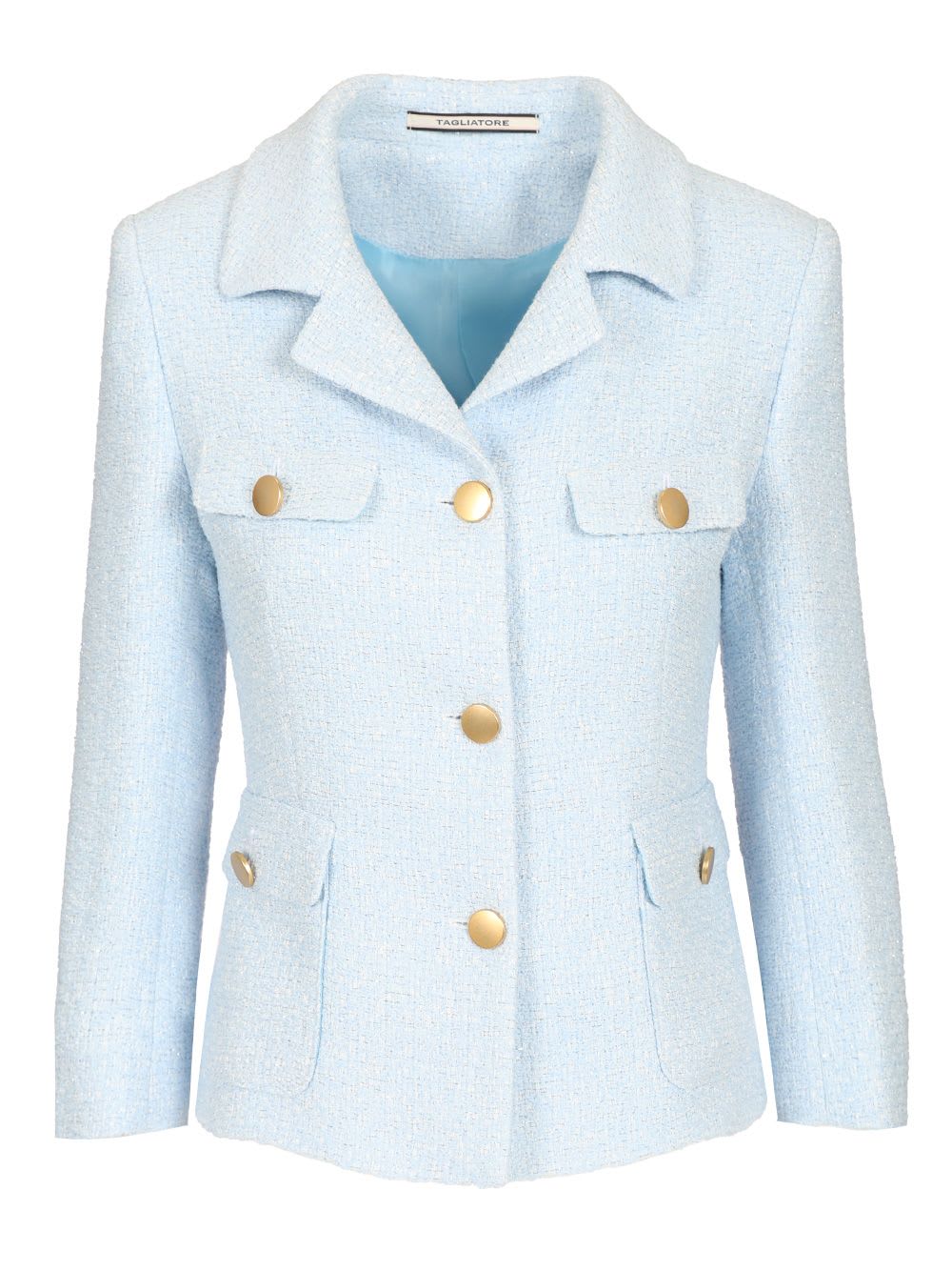 Shop Tagliatore Short Jacket In Light Blue