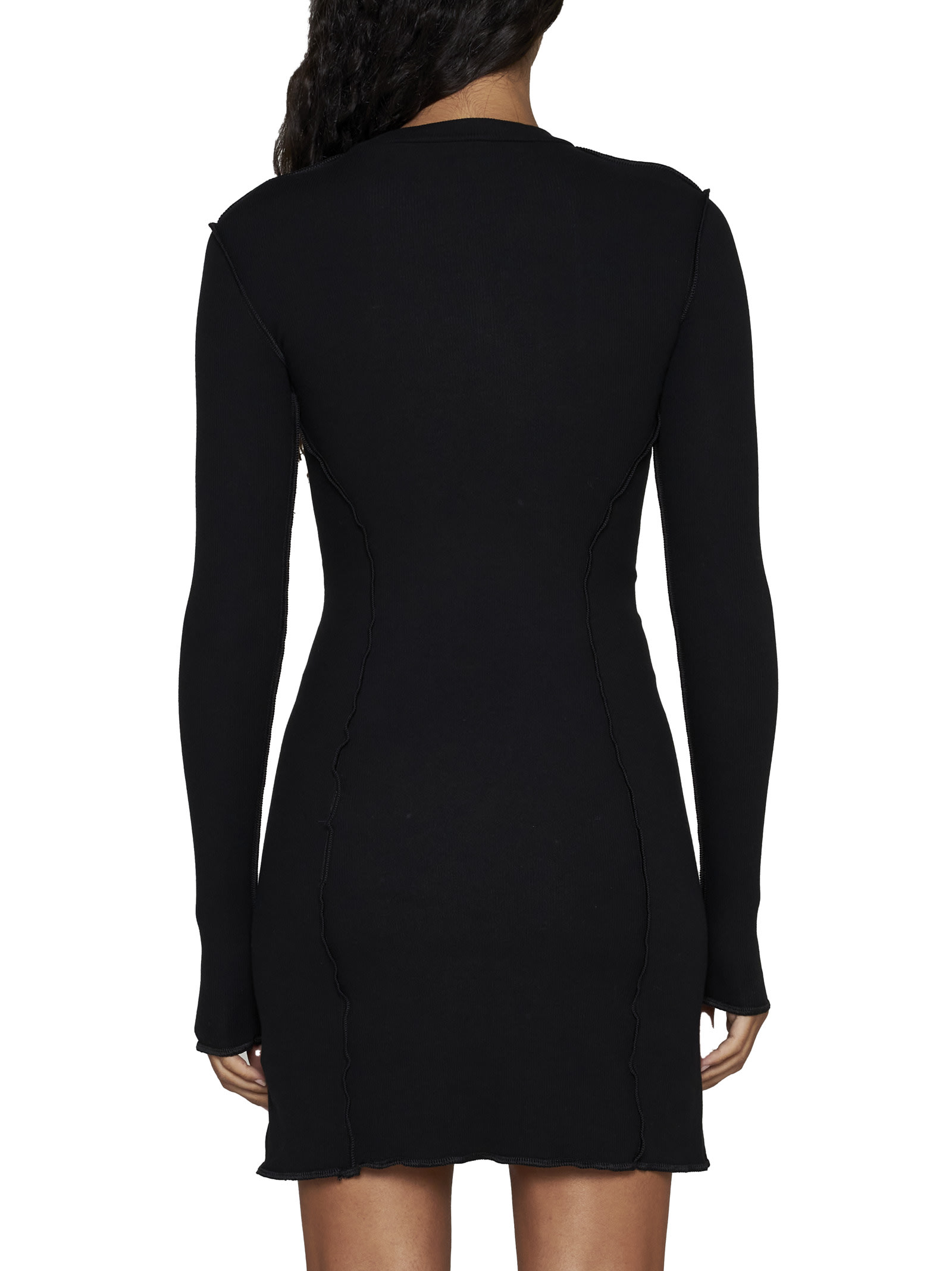 Shop Palm Angels Double Layer Mini Dress In Black Off