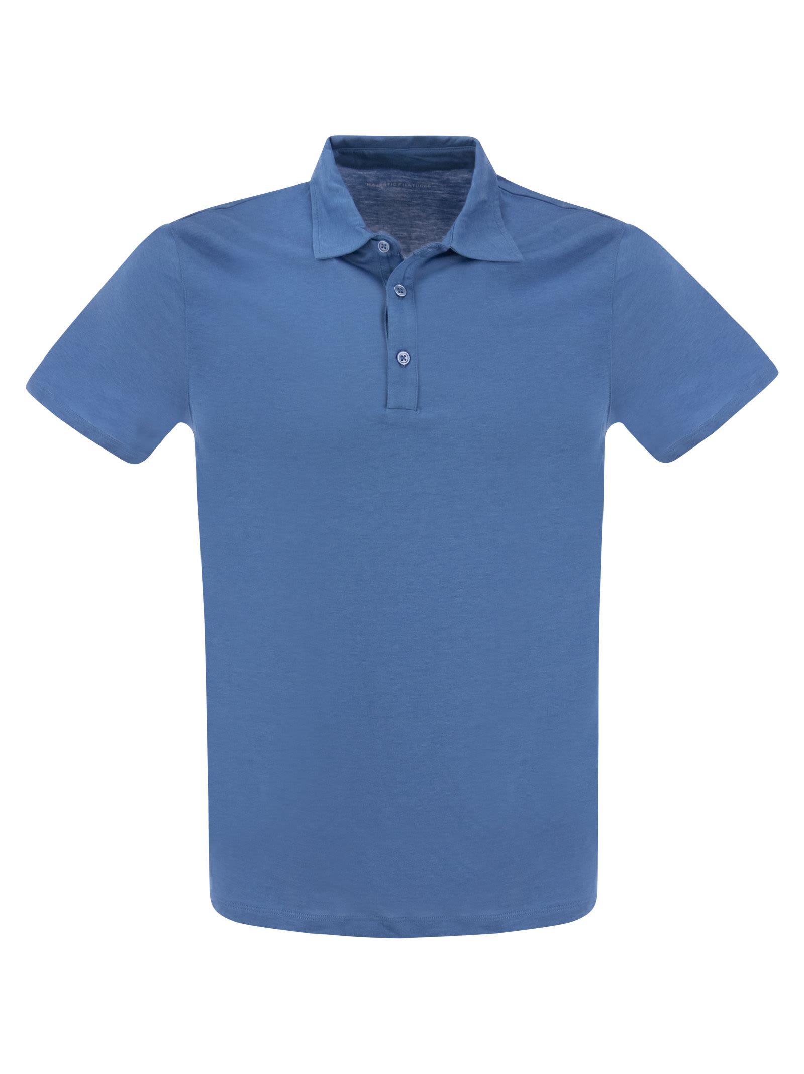Short-sleeved Polo Shirt In Lyocell And Cotton