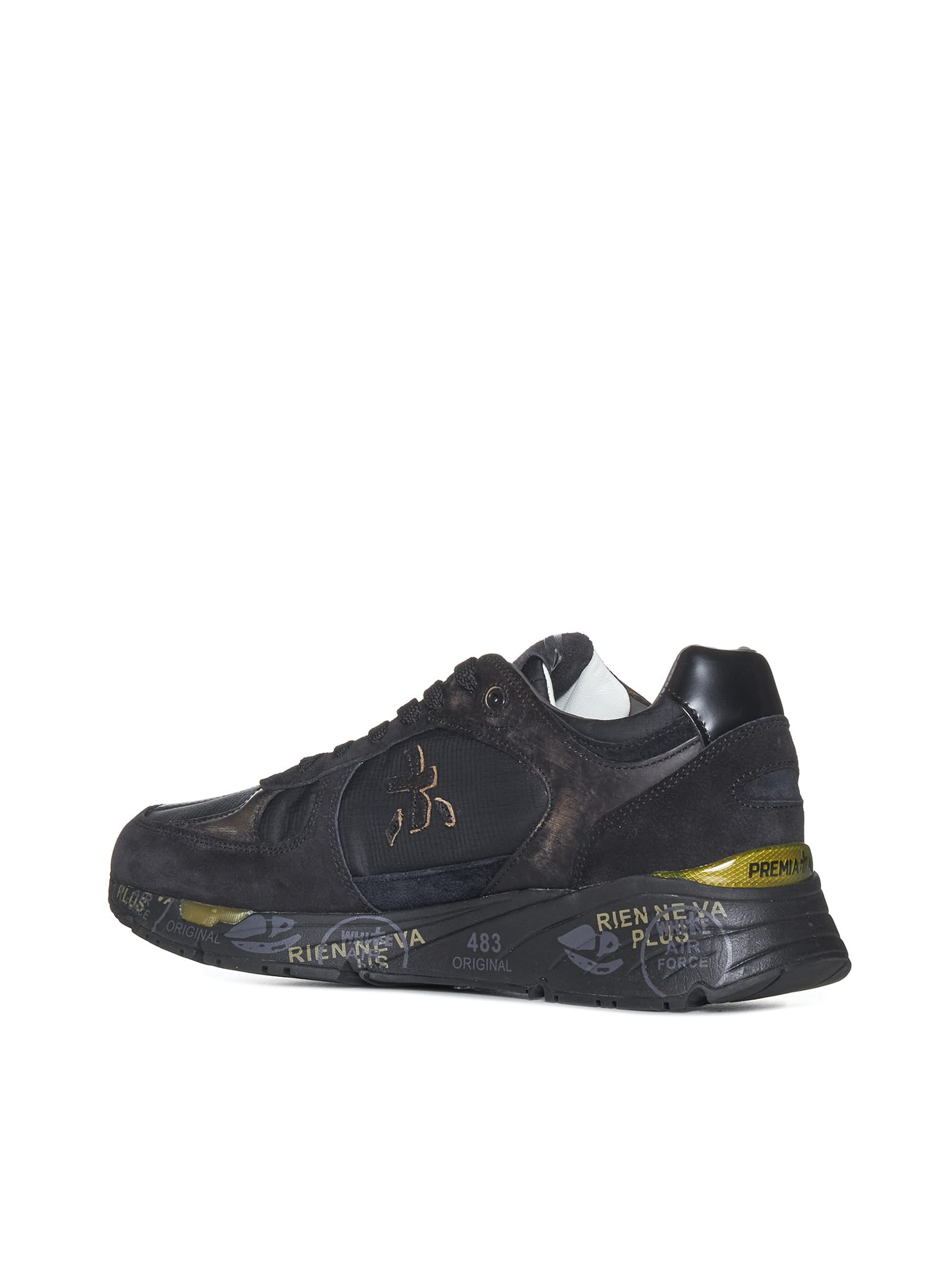 Premiata Mase Patched Low-top Sneakers In Nero