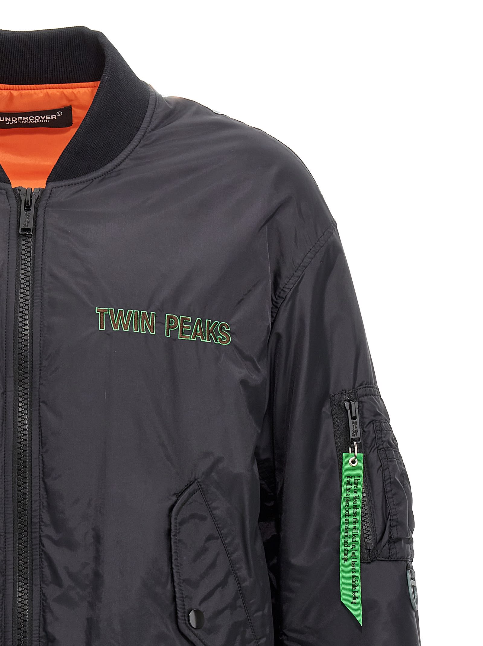 Shop Undercover Twin Peaks Bomber Jacket In Black