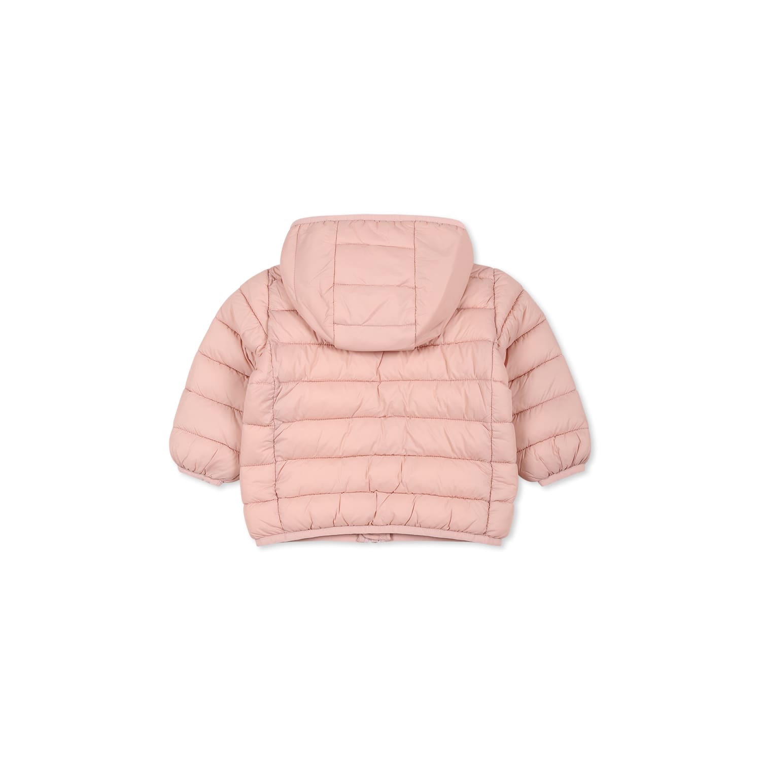 Save The Duck Pink Down Jacket For Baby Girl With Logo In Pink
