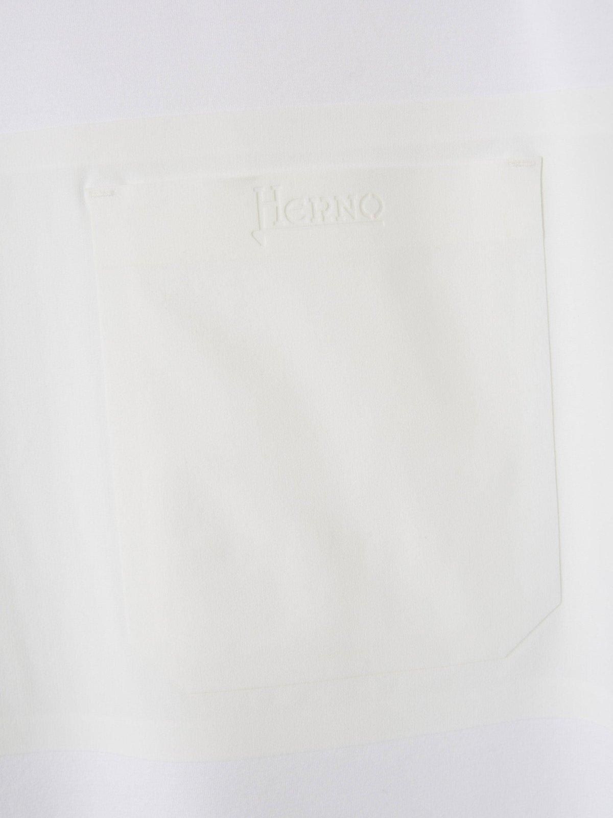 Shop Herno Short Sleeved Crewneck T-shirt In Bianco
