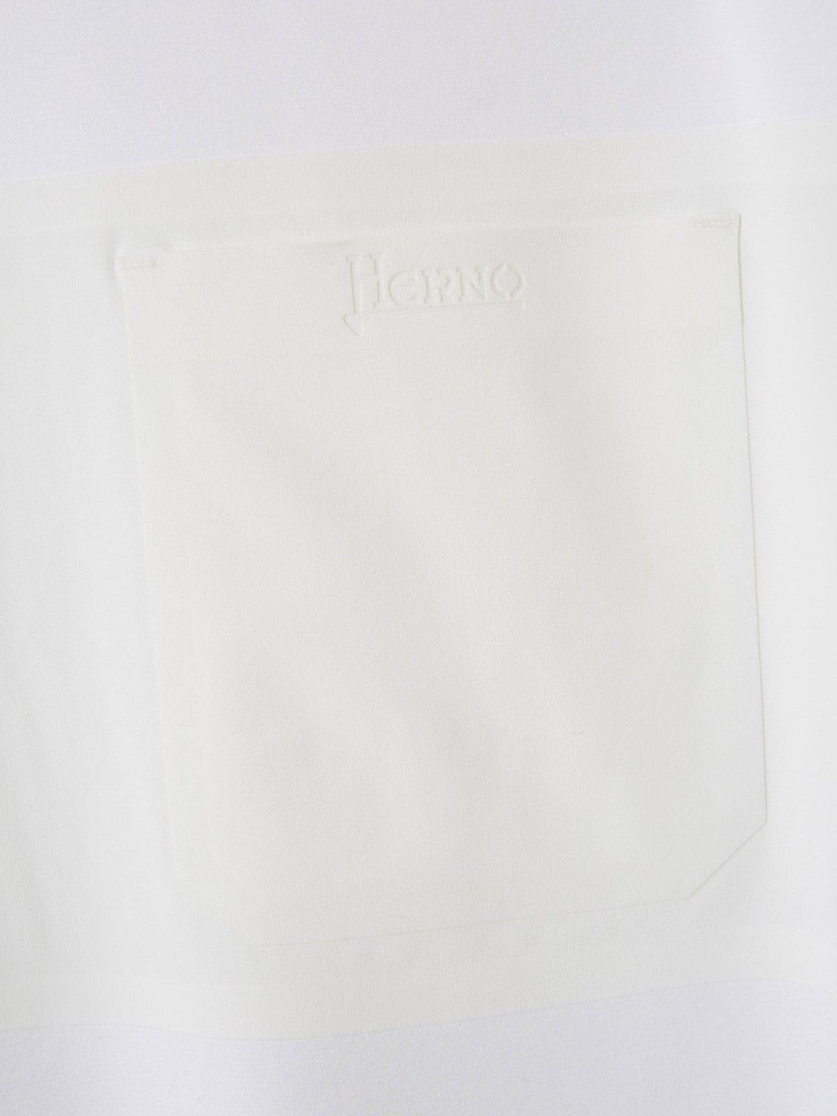 Shop Herno Short Sleeved Crewneck T-shirt  In White