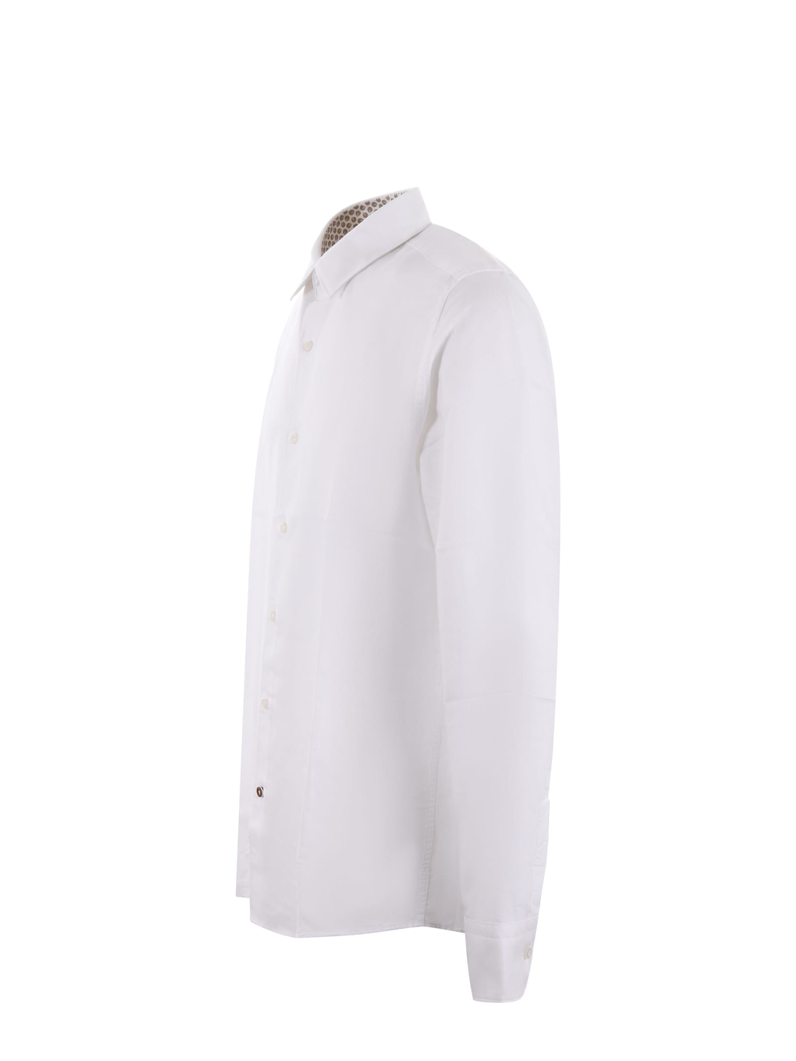 Shop Hugo Boss Boss Shirt In Linen Blend In Bianco
