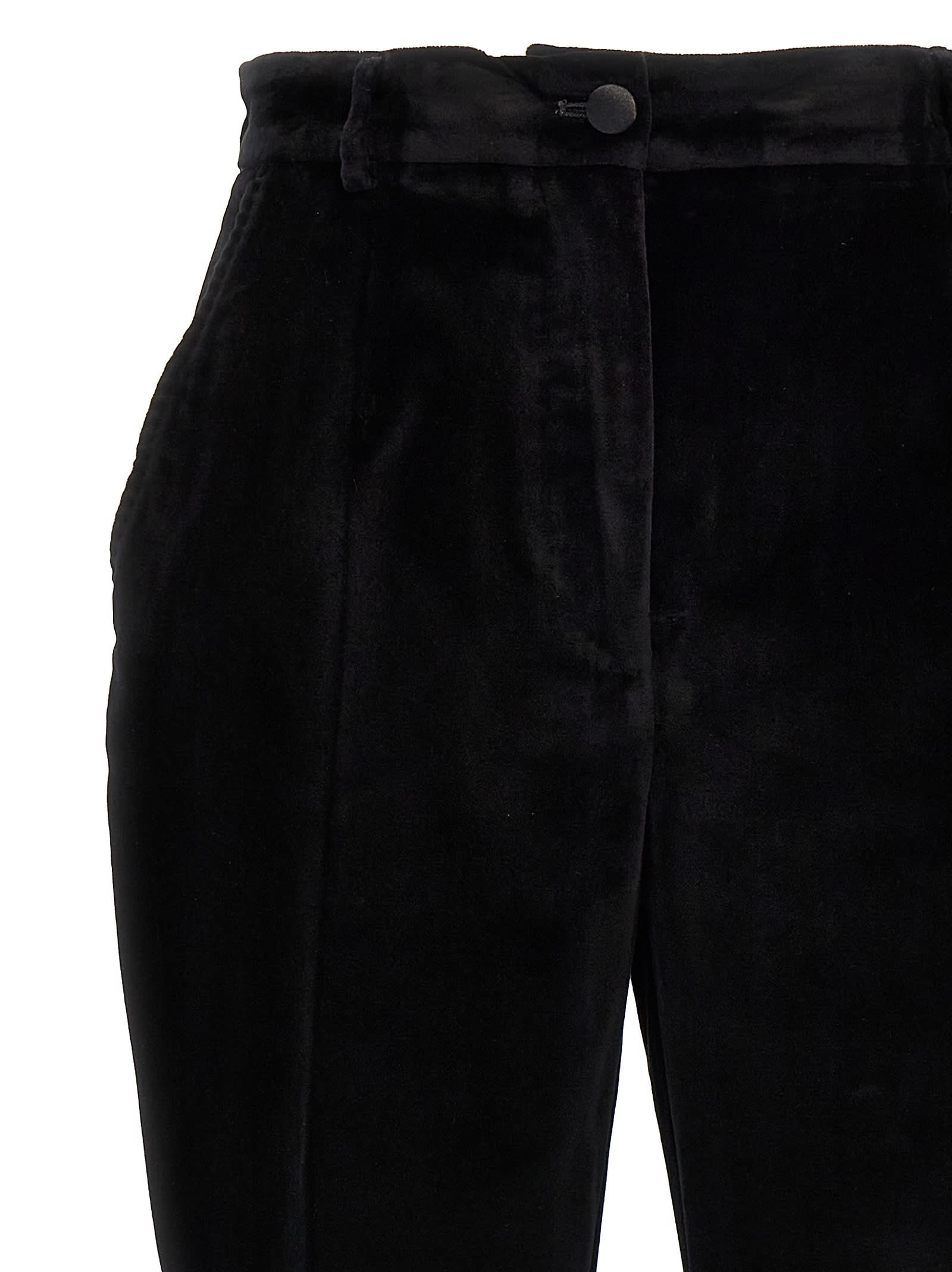 Shop Dolce & Gabbana Velvet Tuxedo Pants In Black