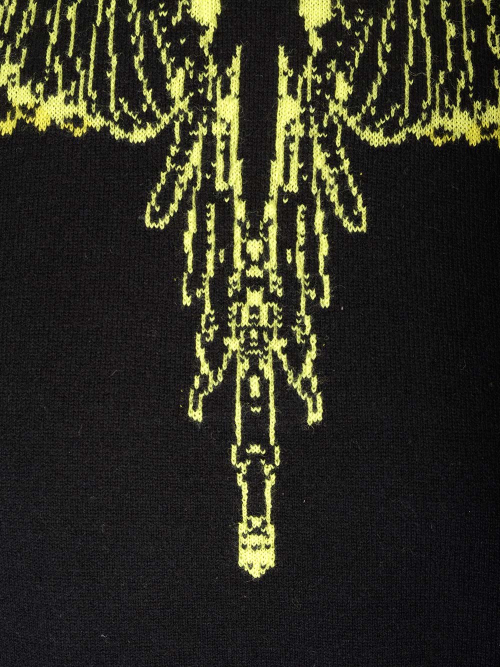 Shop Marcelo Burlon County Of Milan Icon Wings Sweater In Black Lime