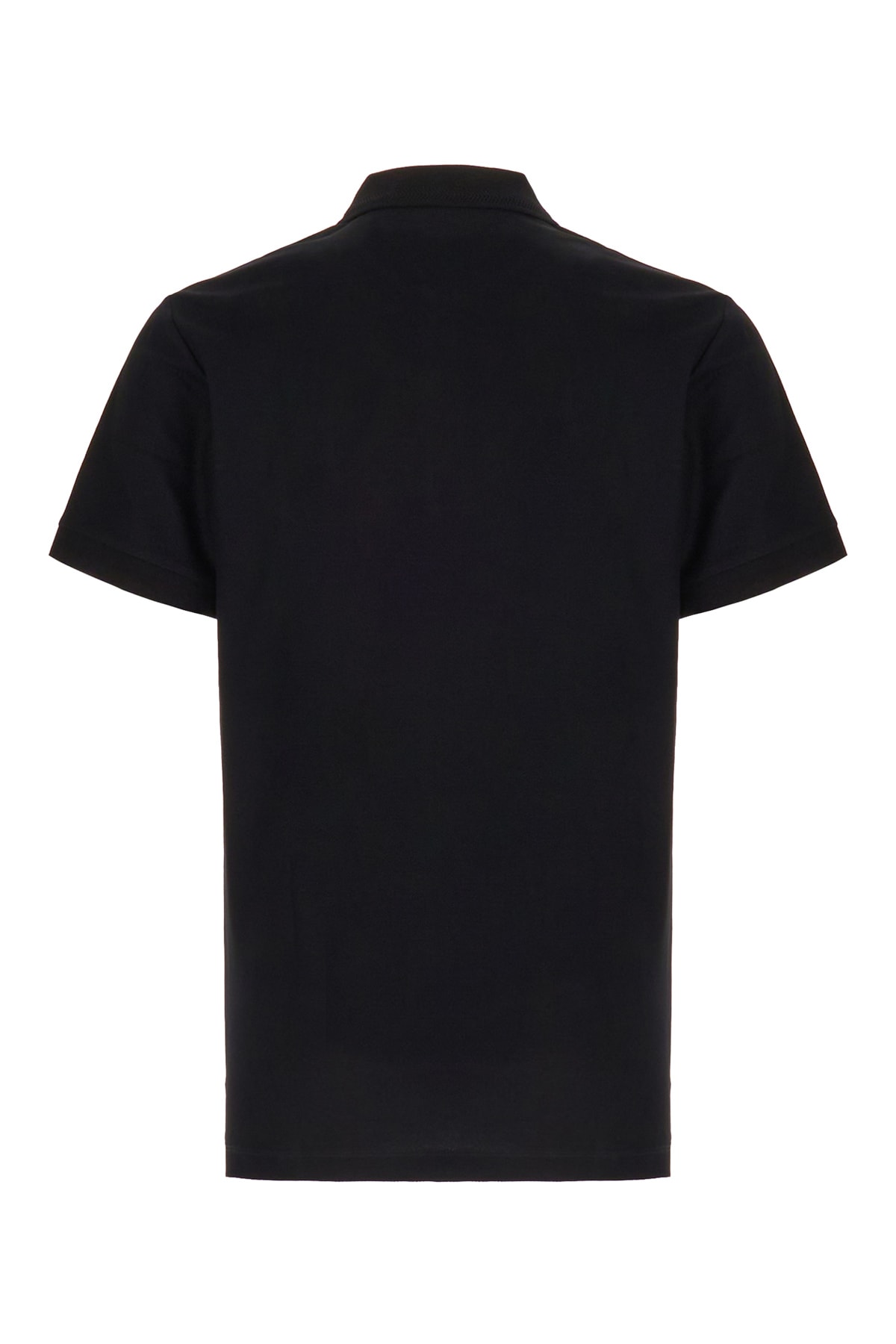 Shop Burberry Black Piquet Polo Shirt