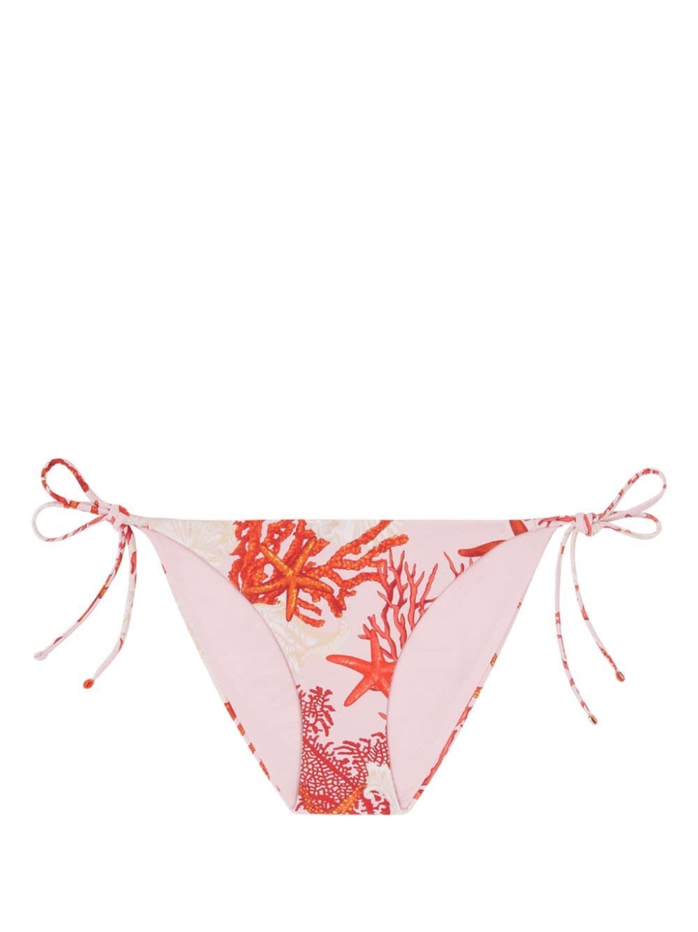 Shop Versace Swim Slip Corals Print In Dusty Rose Coral Bone