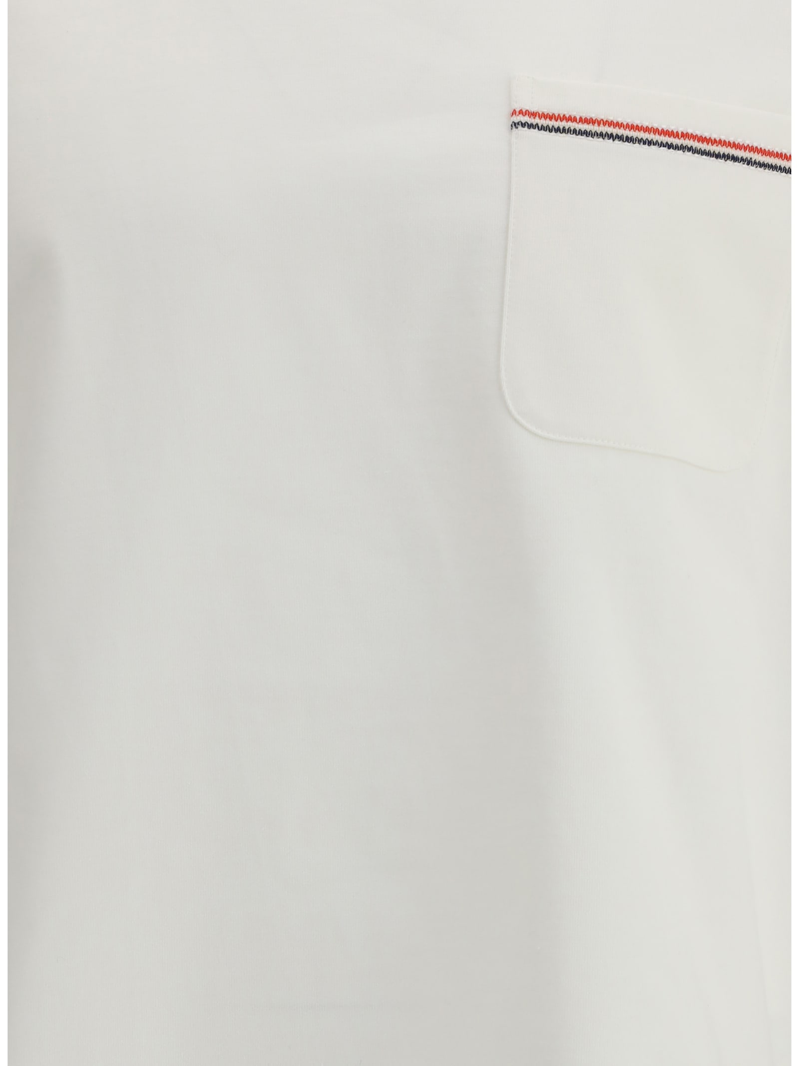 Thom Browne Oversized Short Sleeve Tee With Embroidered Rwb Pocket Trim In Heavy Jersey Clothing In White
