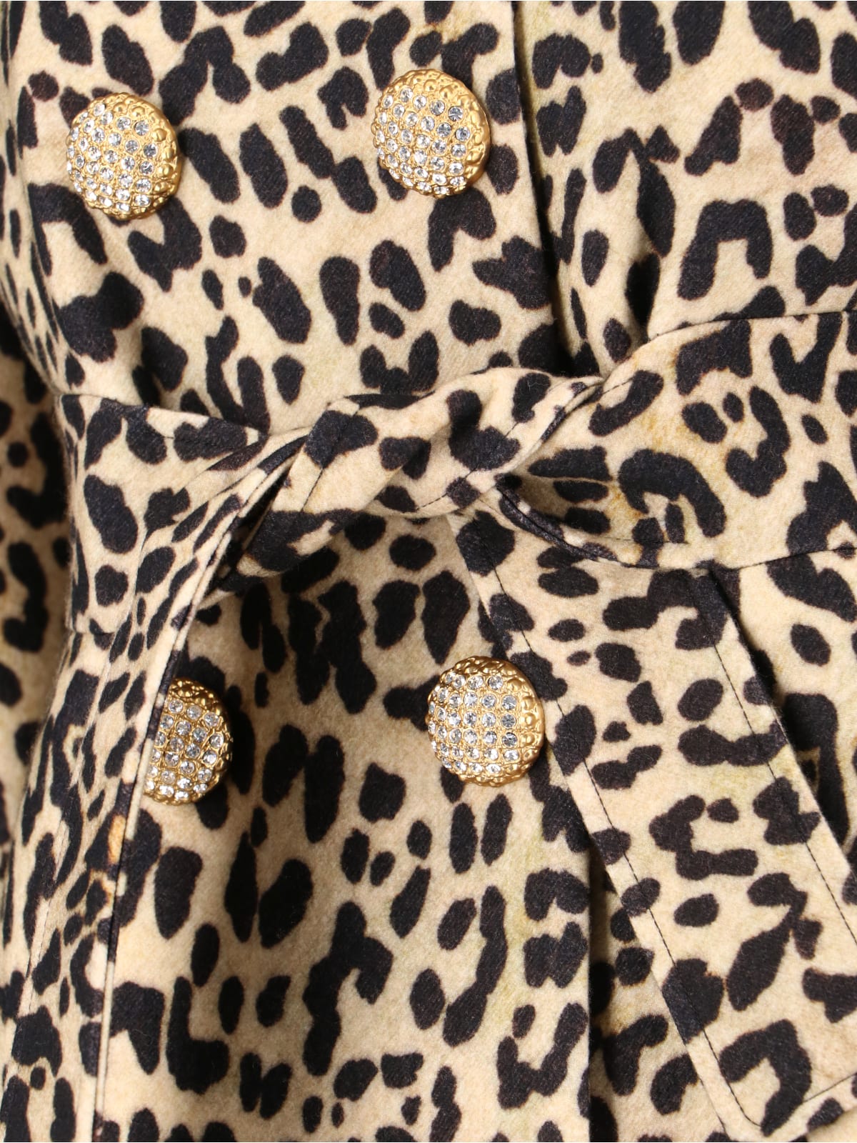 Valentino Animal Print Long Jacket With Belted Waist In Multi