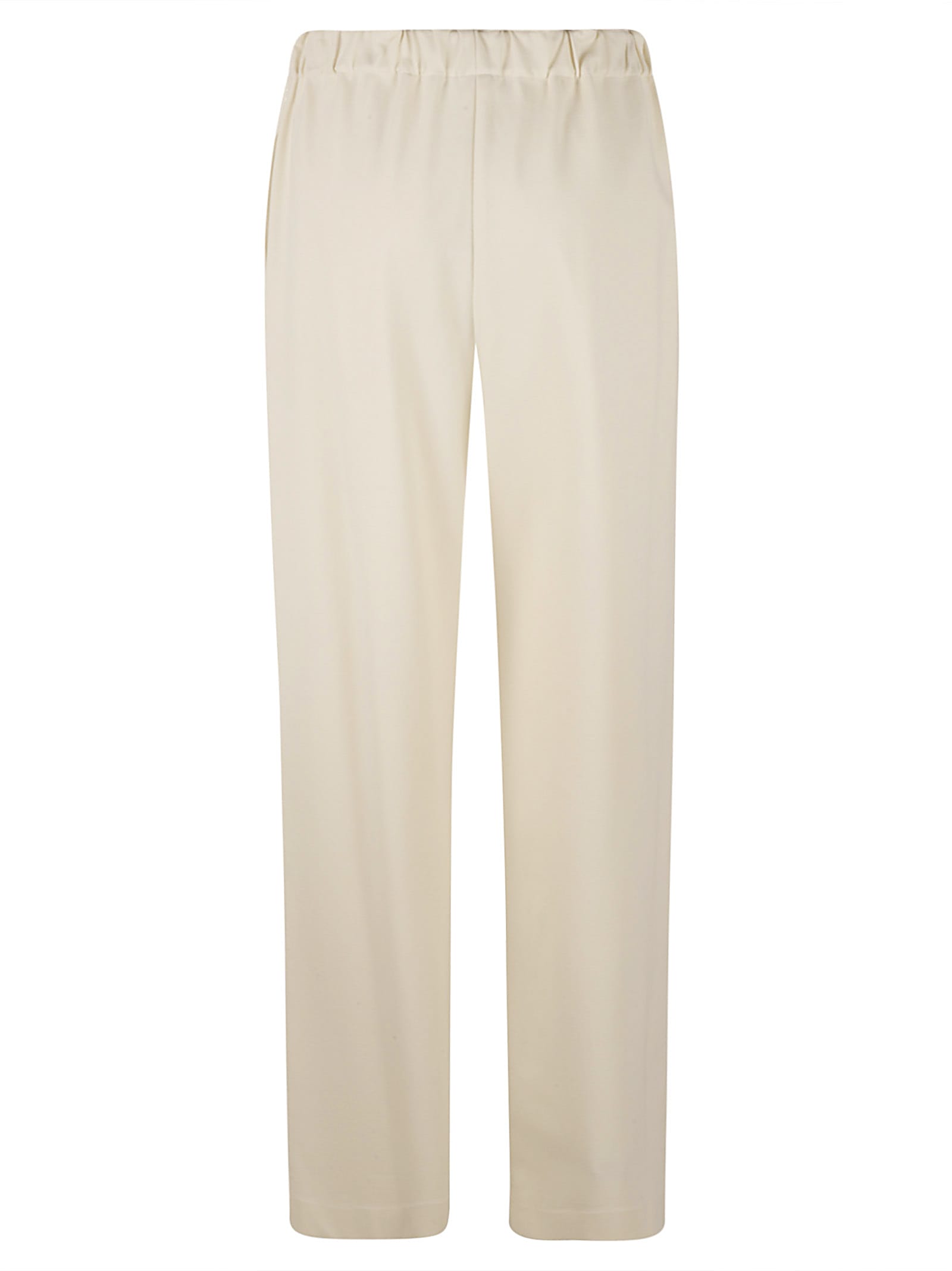 Fabiana Filippi Straight Elasticated Waist Trousers In Vanilla