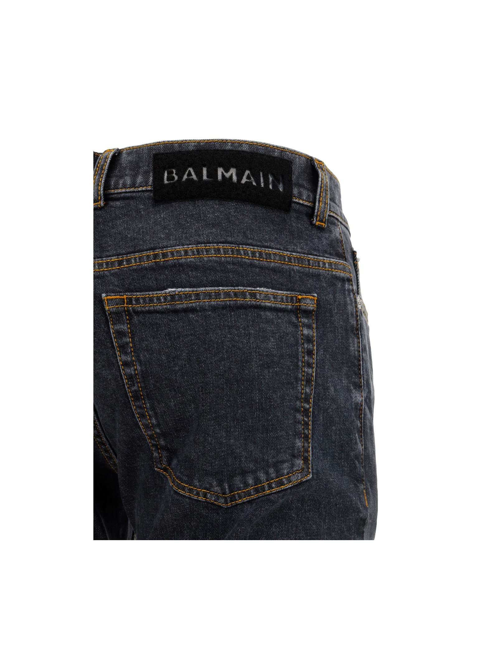 Shop Balmain Jeans In Nero