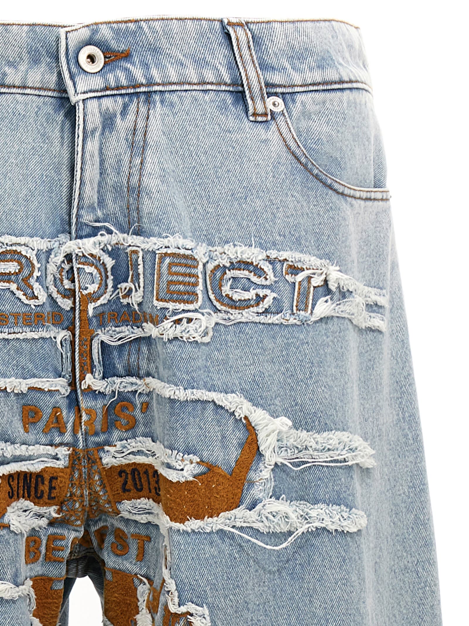 Shop Y/project Evergreen Paris Best Patch Jeans In Light Blue