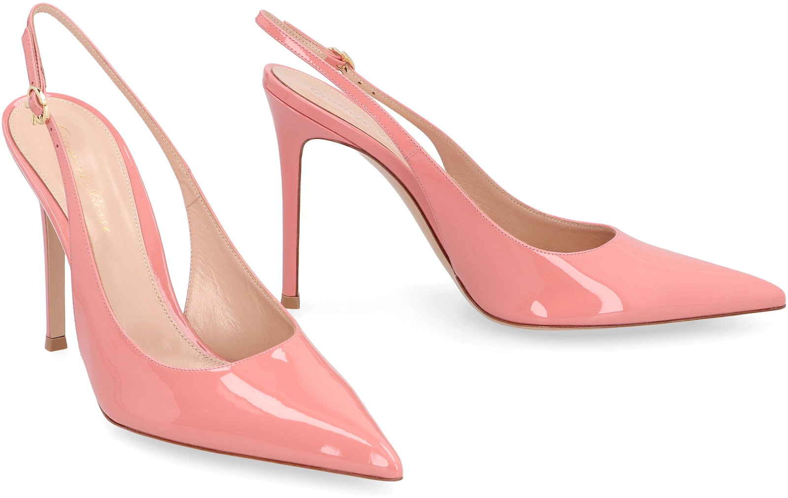 Gianvito Rossi Patent Leather Slingback Pumps In Pink
