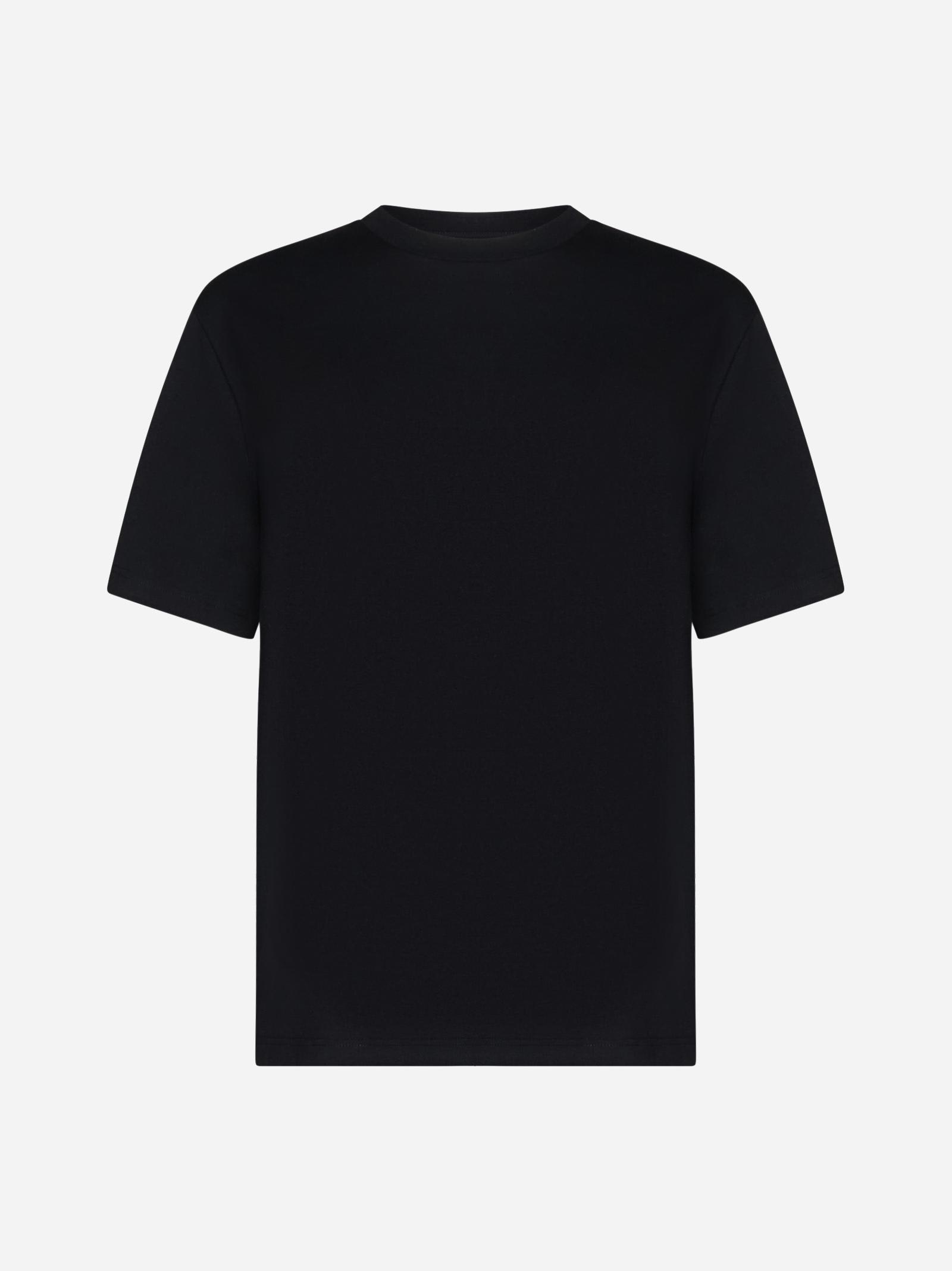 Shop Jil Sander Back Logo Cotton T-shirt In Nero