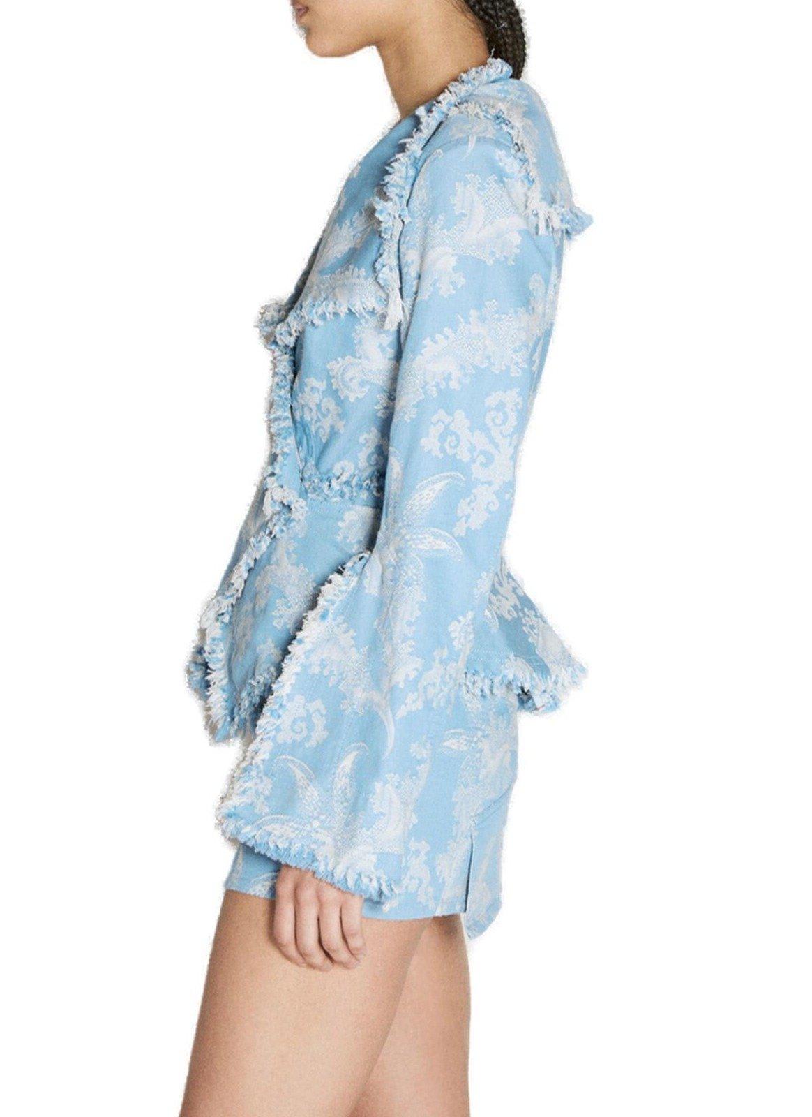 Shop Vivienne Westwood Frayed Jacket In Blu