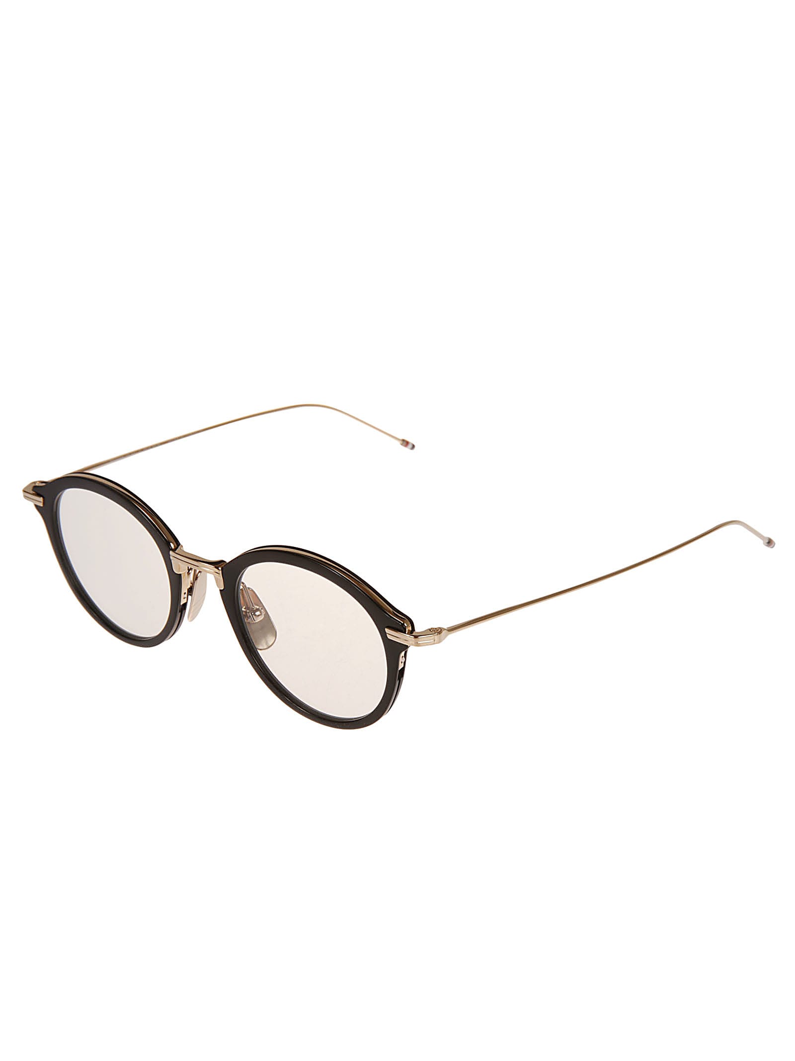 Thom Browne Oval Glasses In Black White Gold
