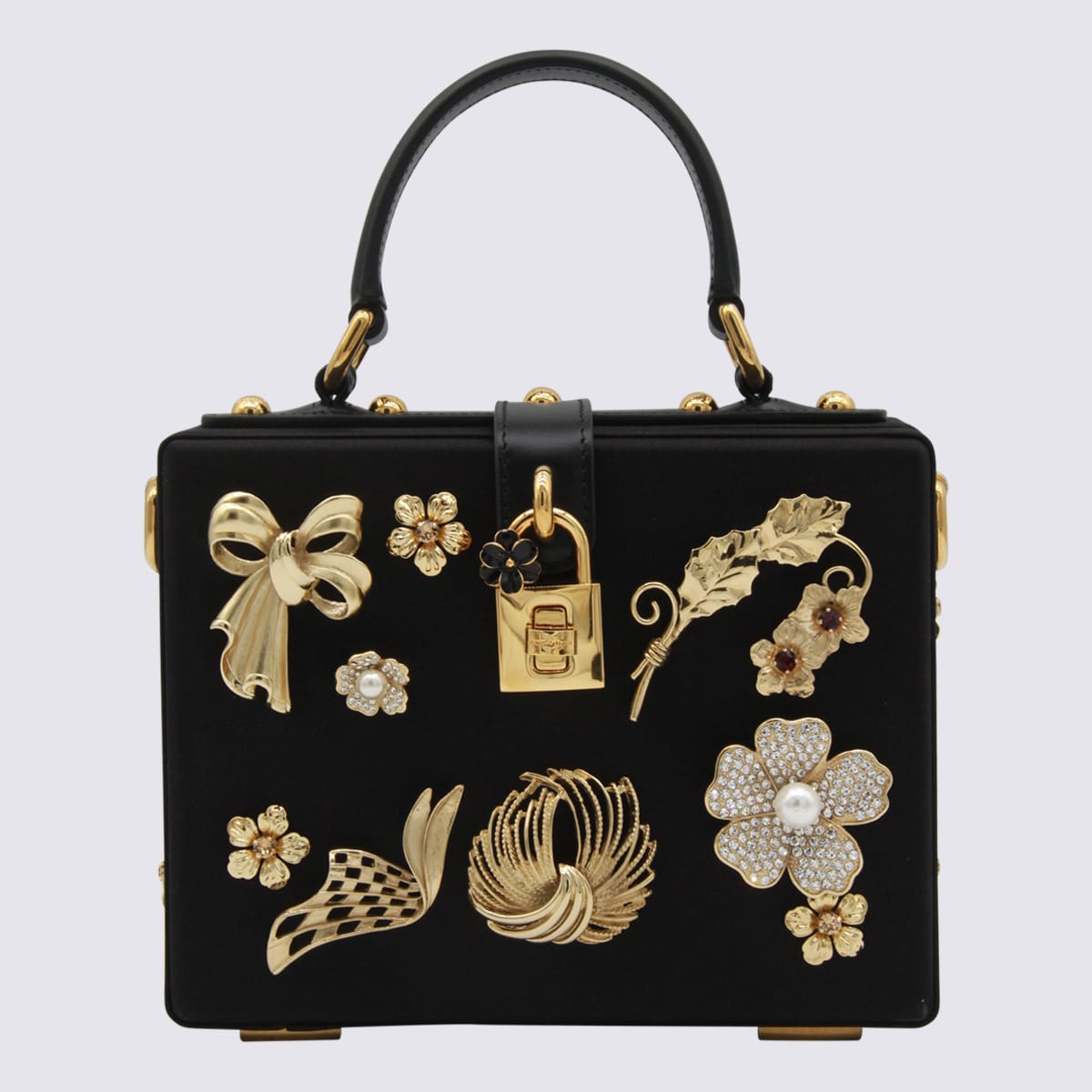 Black Dolce Box Top Handle Bag