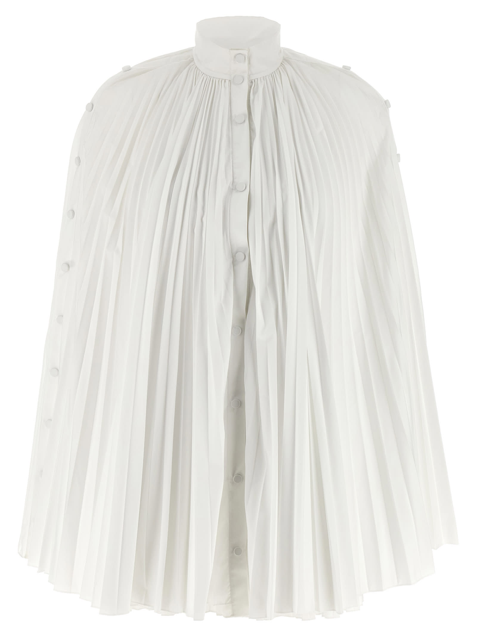 Pleated Dress With Cape