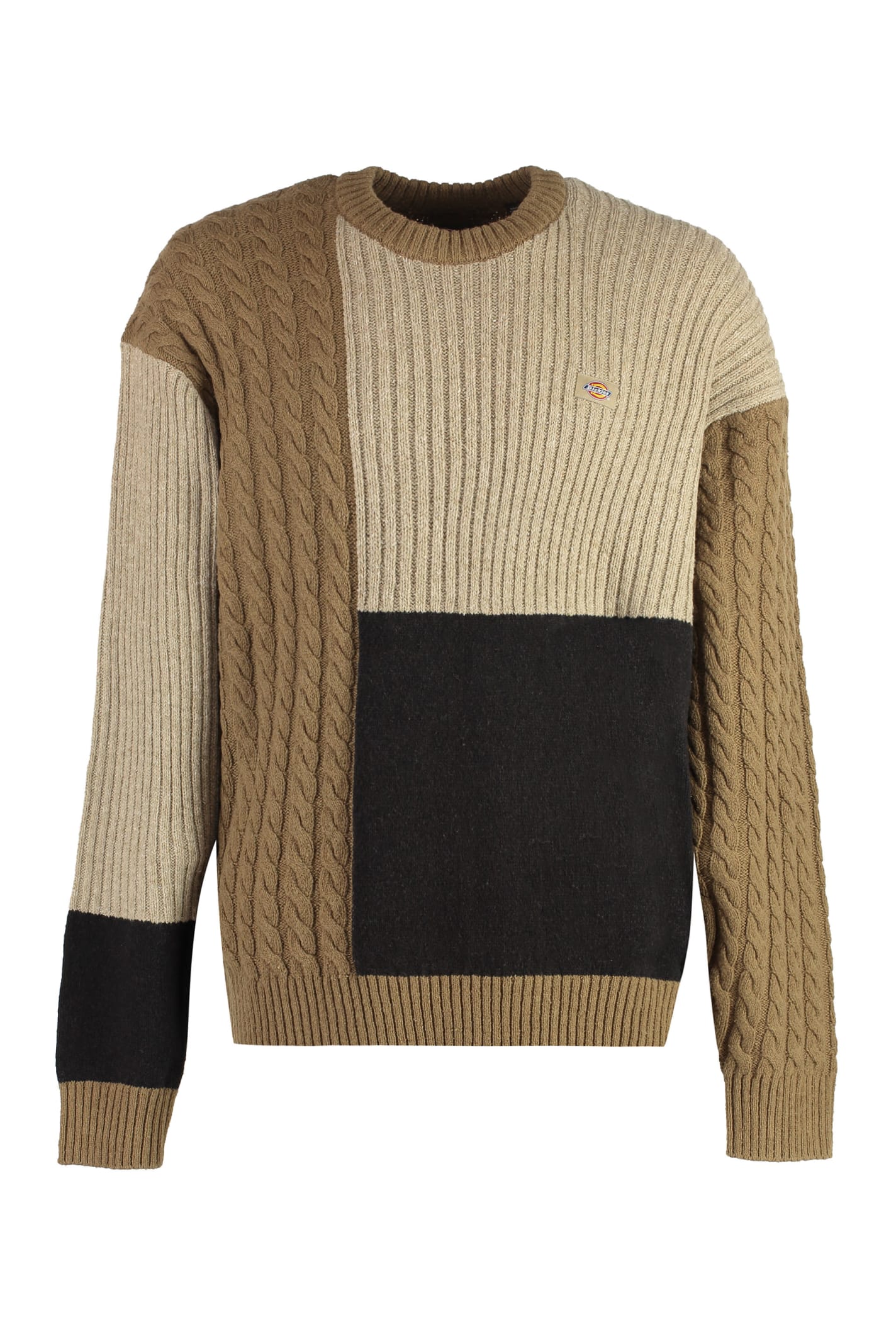 Dickies Lucas Patchwork Sweater Men's Sweater Black In Beige