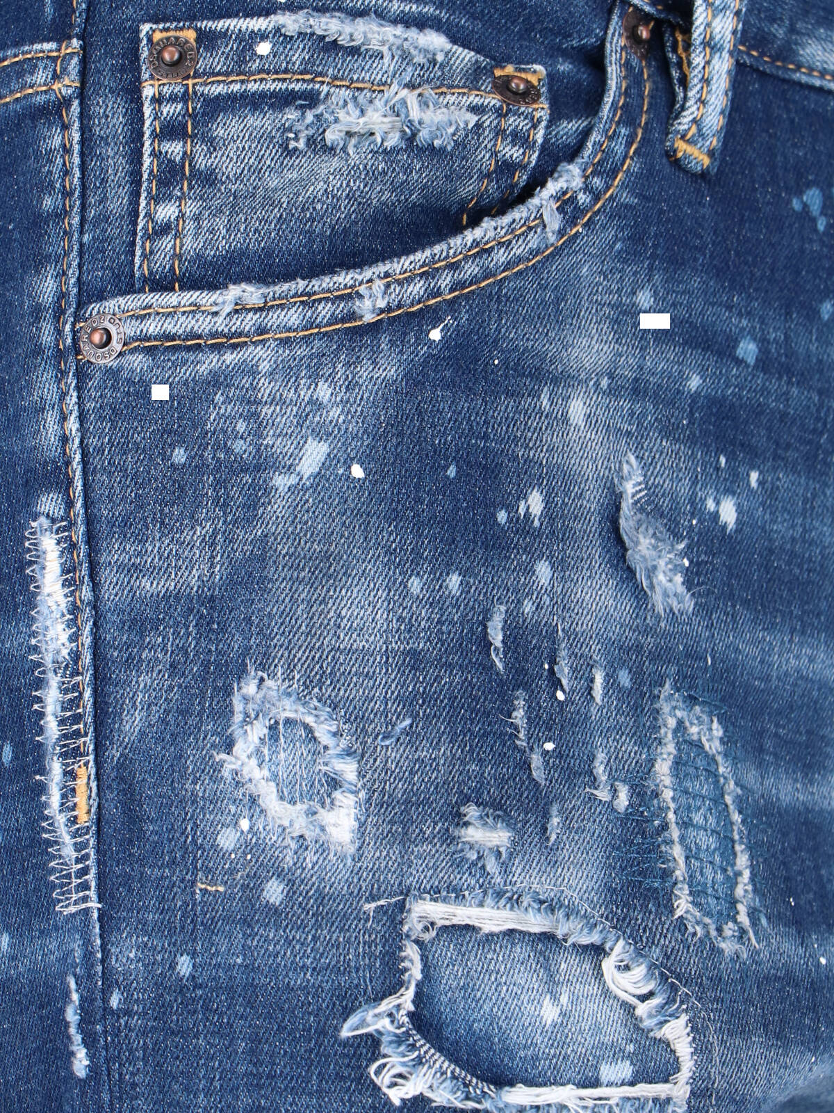 Dsquared2 Straight Leg Trousers Distressed Styling In Blue