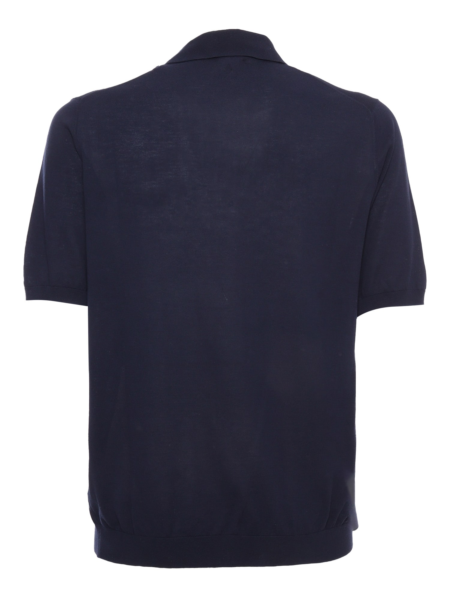 Ballantyne Dark Blue Ultralight Cotton Polo Shirt In Blue
