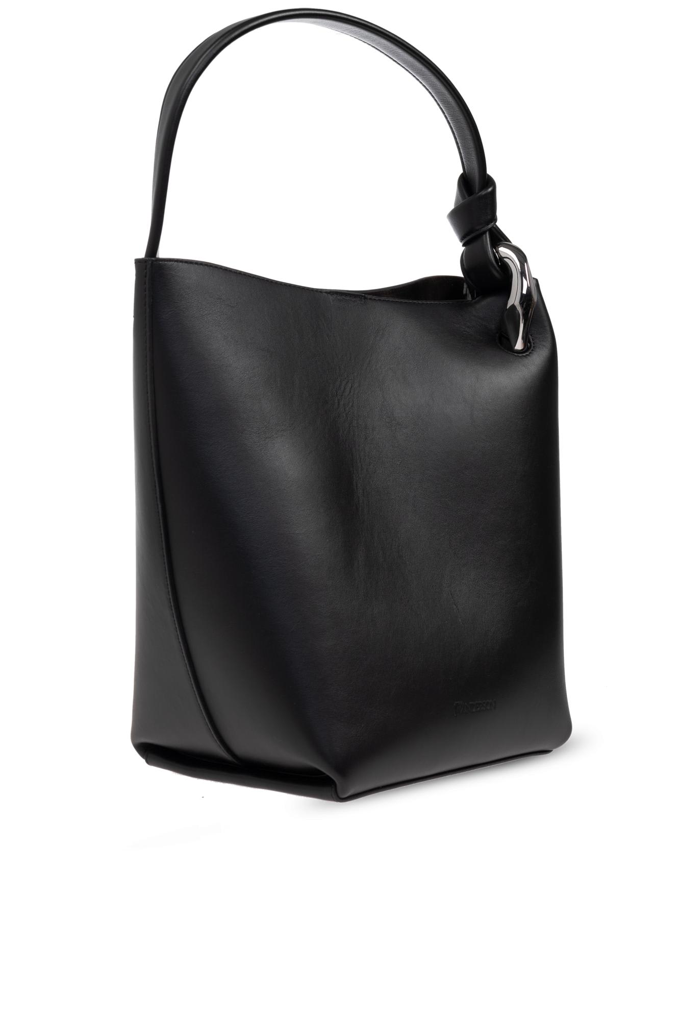 Jw Anderson Shoulder Bag `corner` Bucket Type In Black