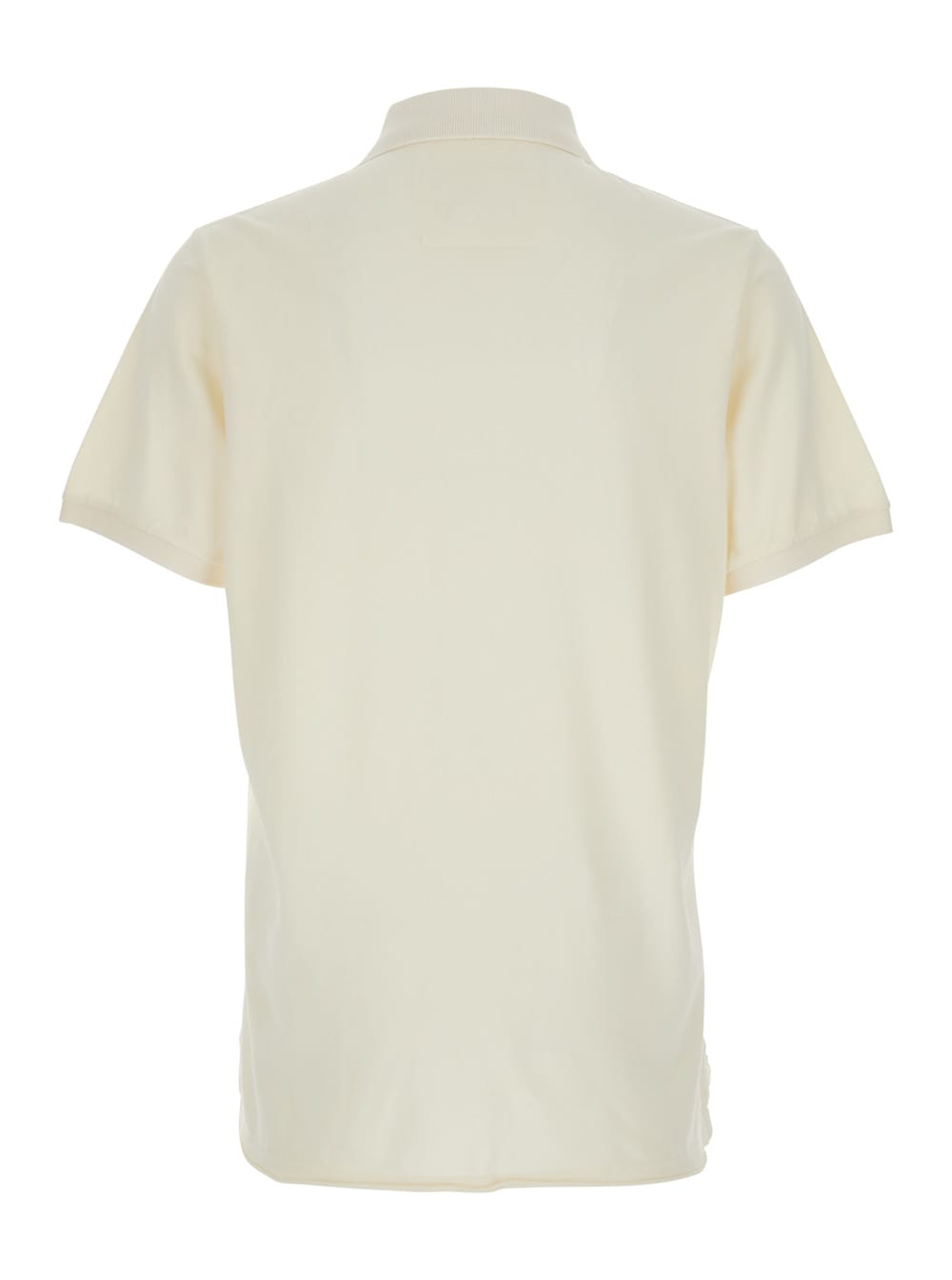 Erl White Polo With Classic Collar And Logo Lettering On The Front In Cotton Man In White
