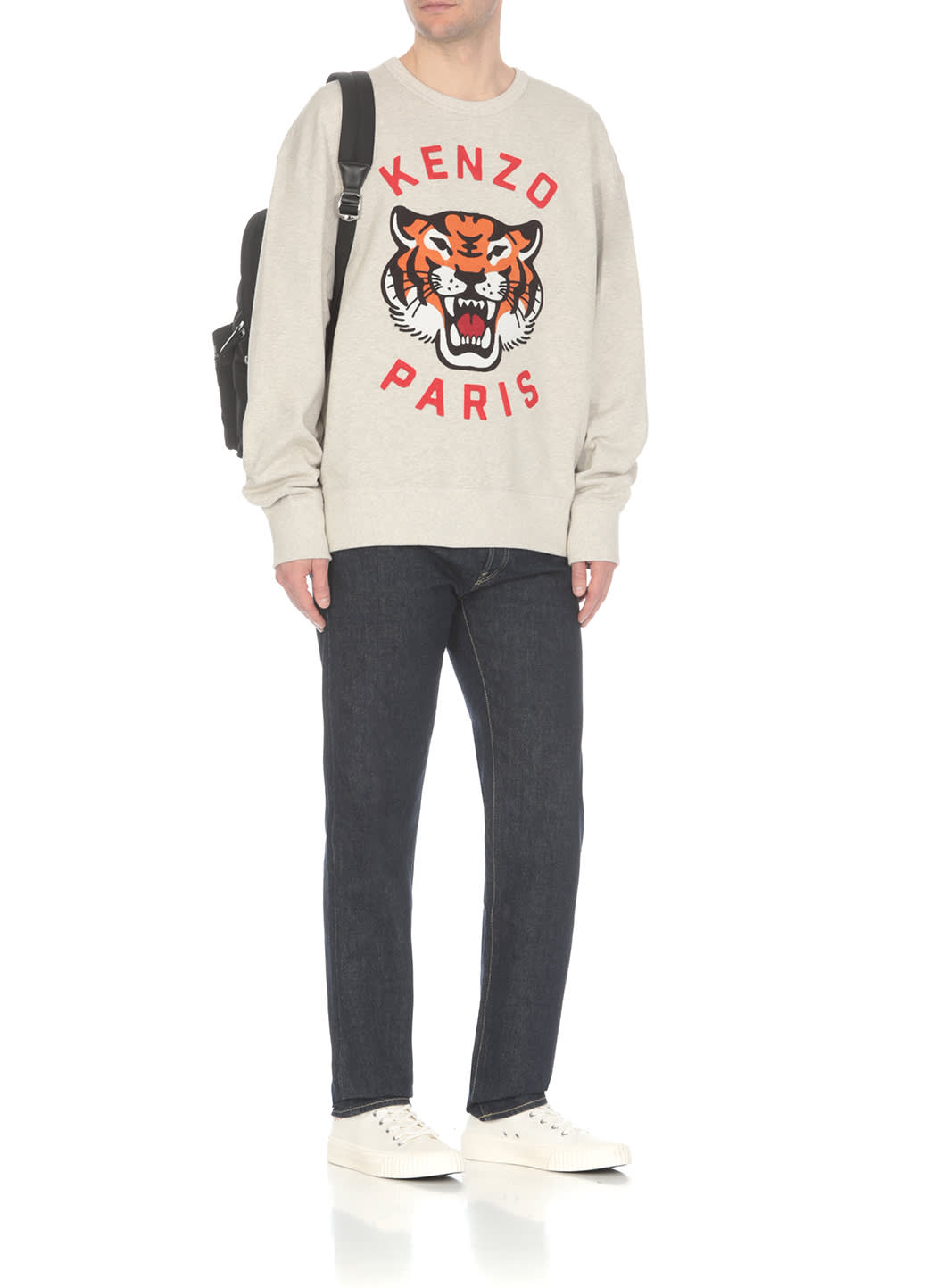 Shop Kenzo Lucky Tiger Sweatshirt In Grey