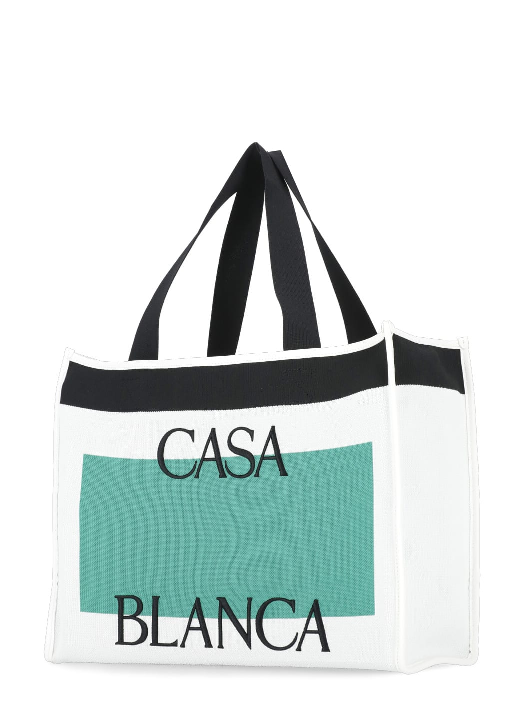 Shop Casablanca Shopping Bag With Logo In White