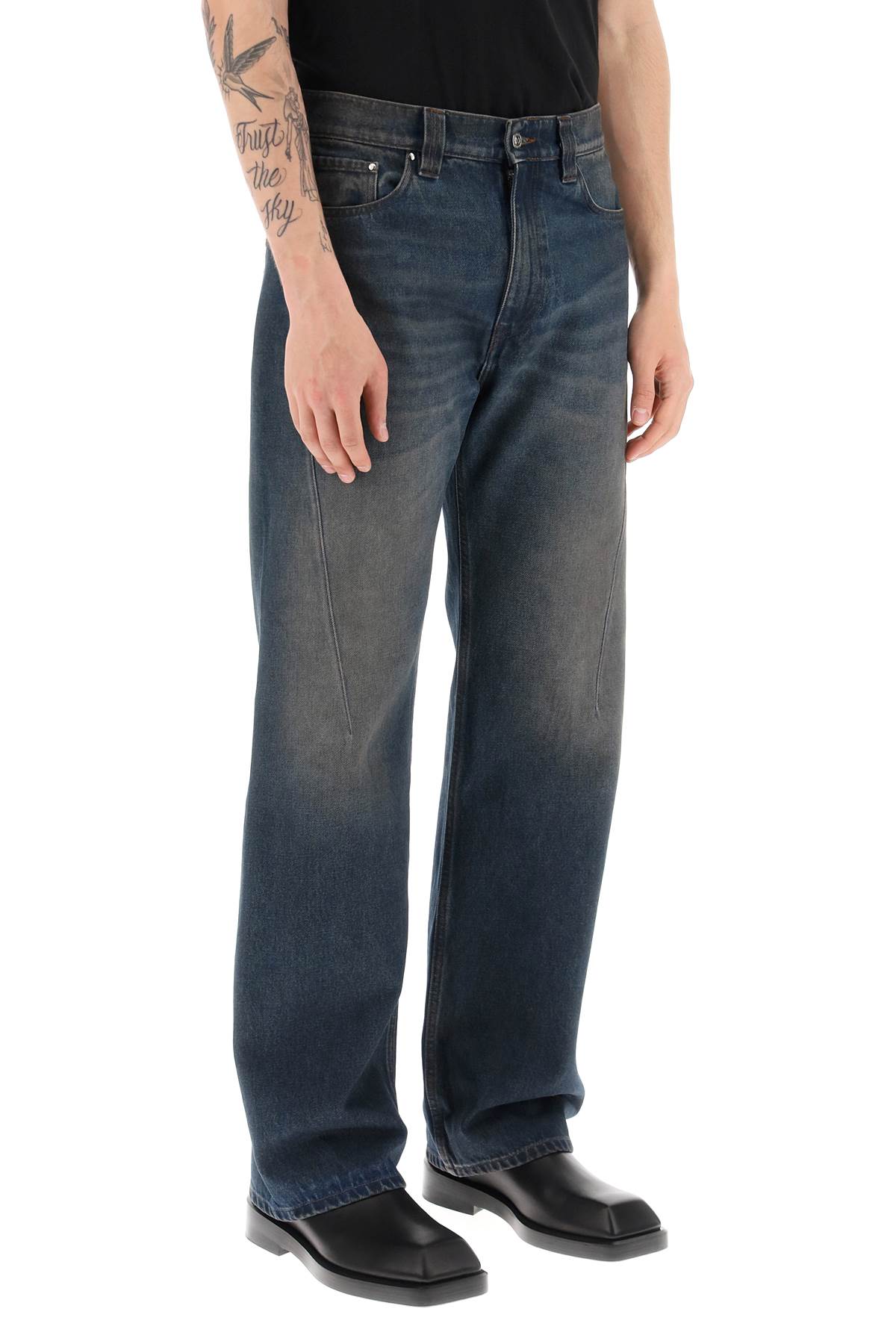 Y/project Paris' Best Straight Leg Jeans In Blue Navy | ModeSens