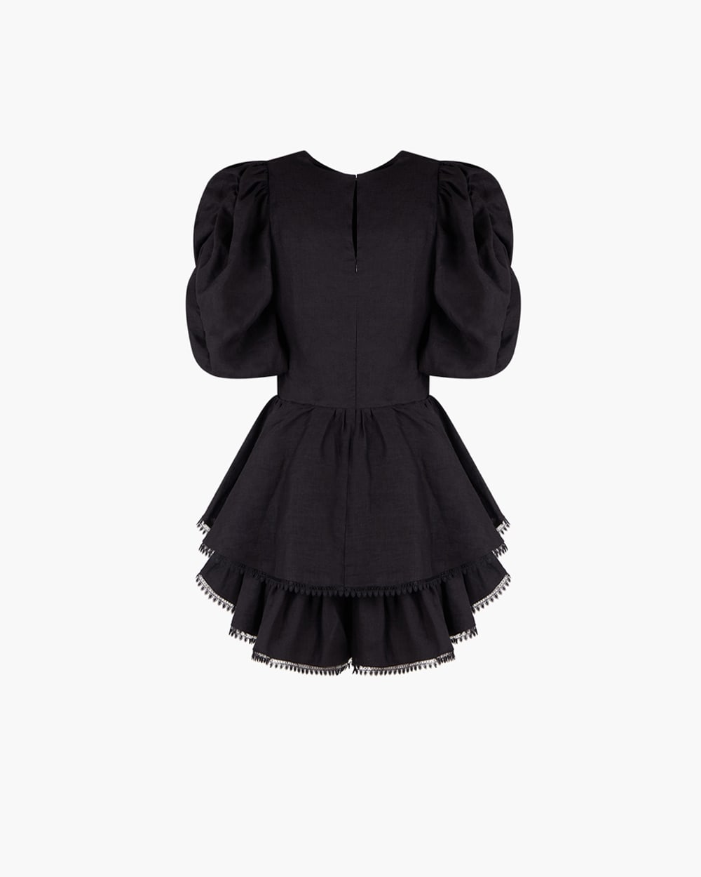 Inasami Noor Linen Mini Dress In Black | ModeSens