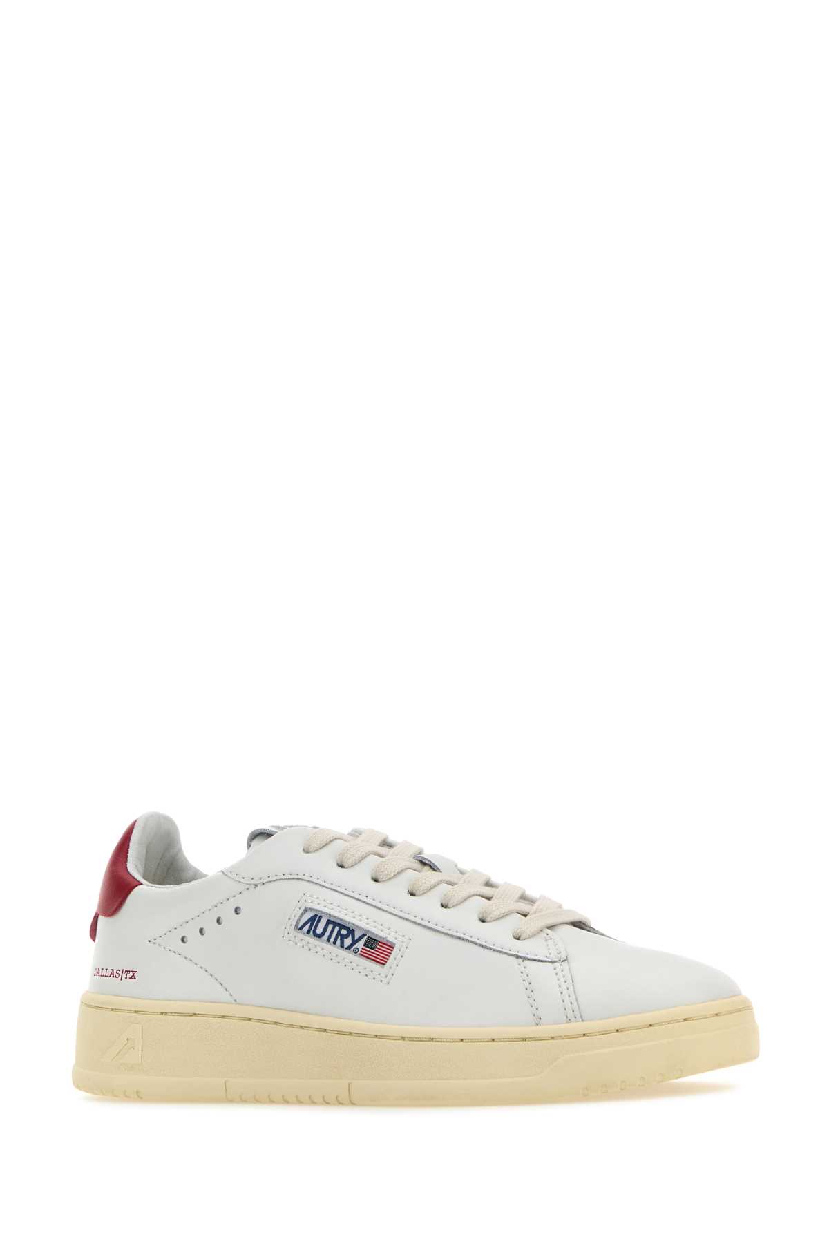 Shop Autry White Leather Dallas Sneakers In Nw03
