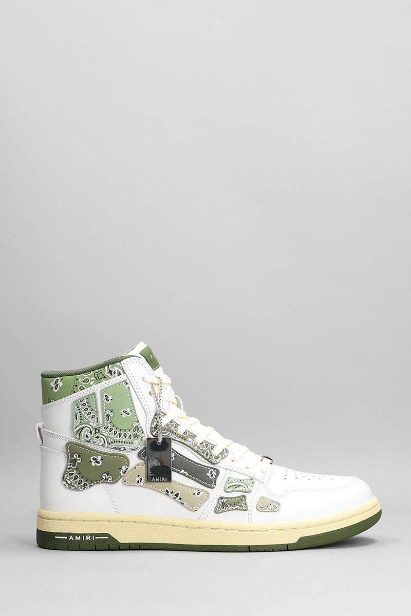 AMIRI Bandana Skel Top Hi Sneakers In White Leather