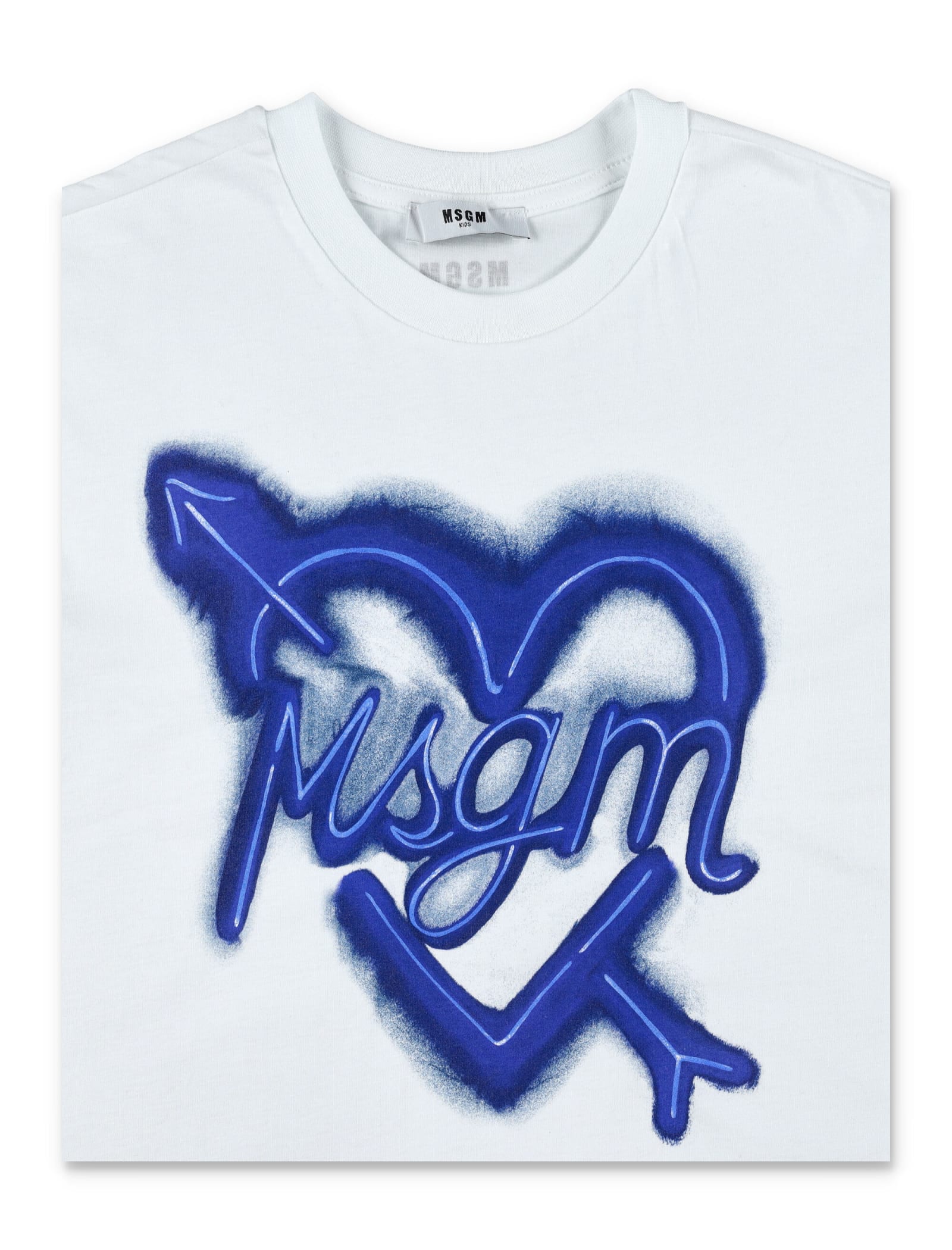 Shop Msgm Heart T-shirt In White