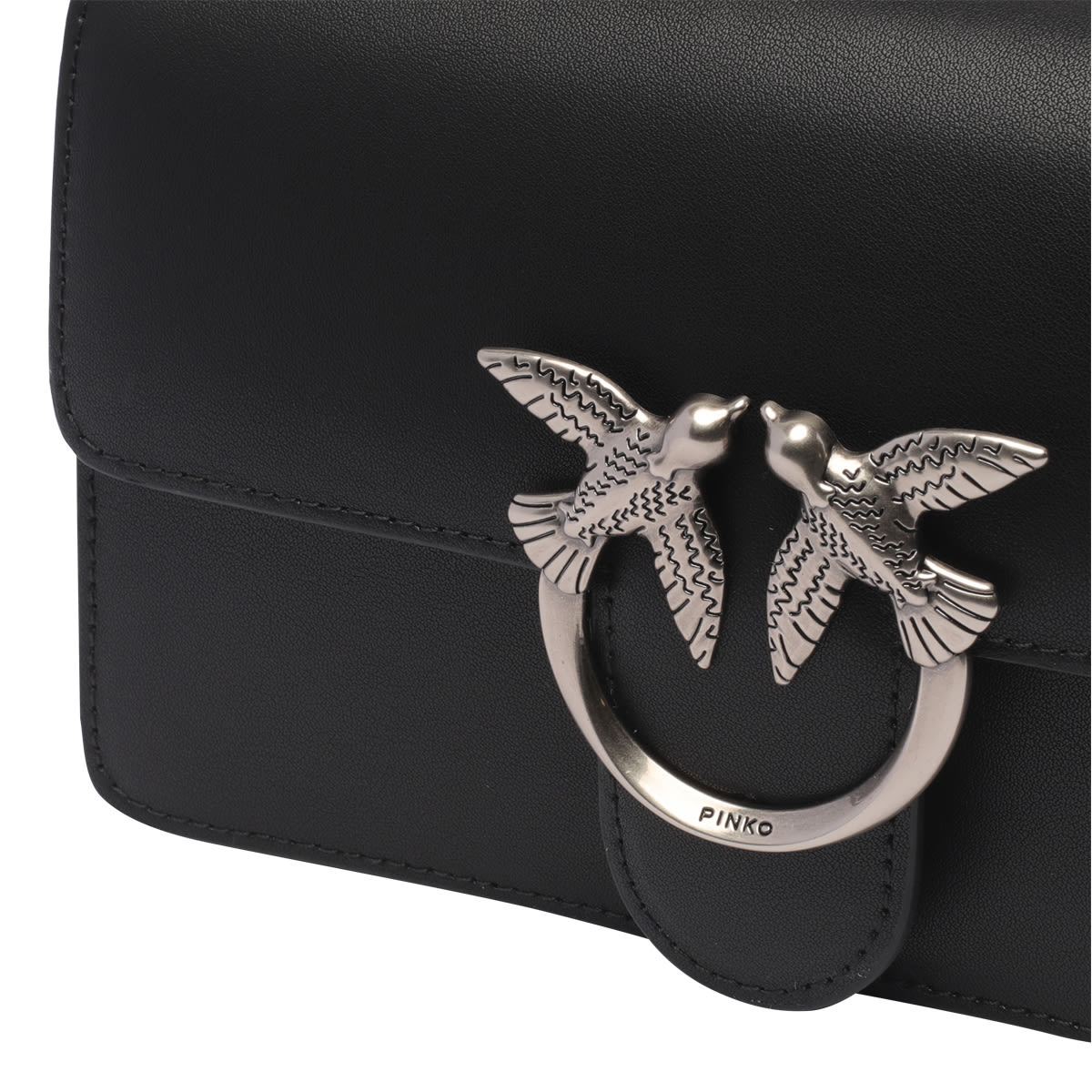 Shop Pinko Love One Crossbody Bag In Black