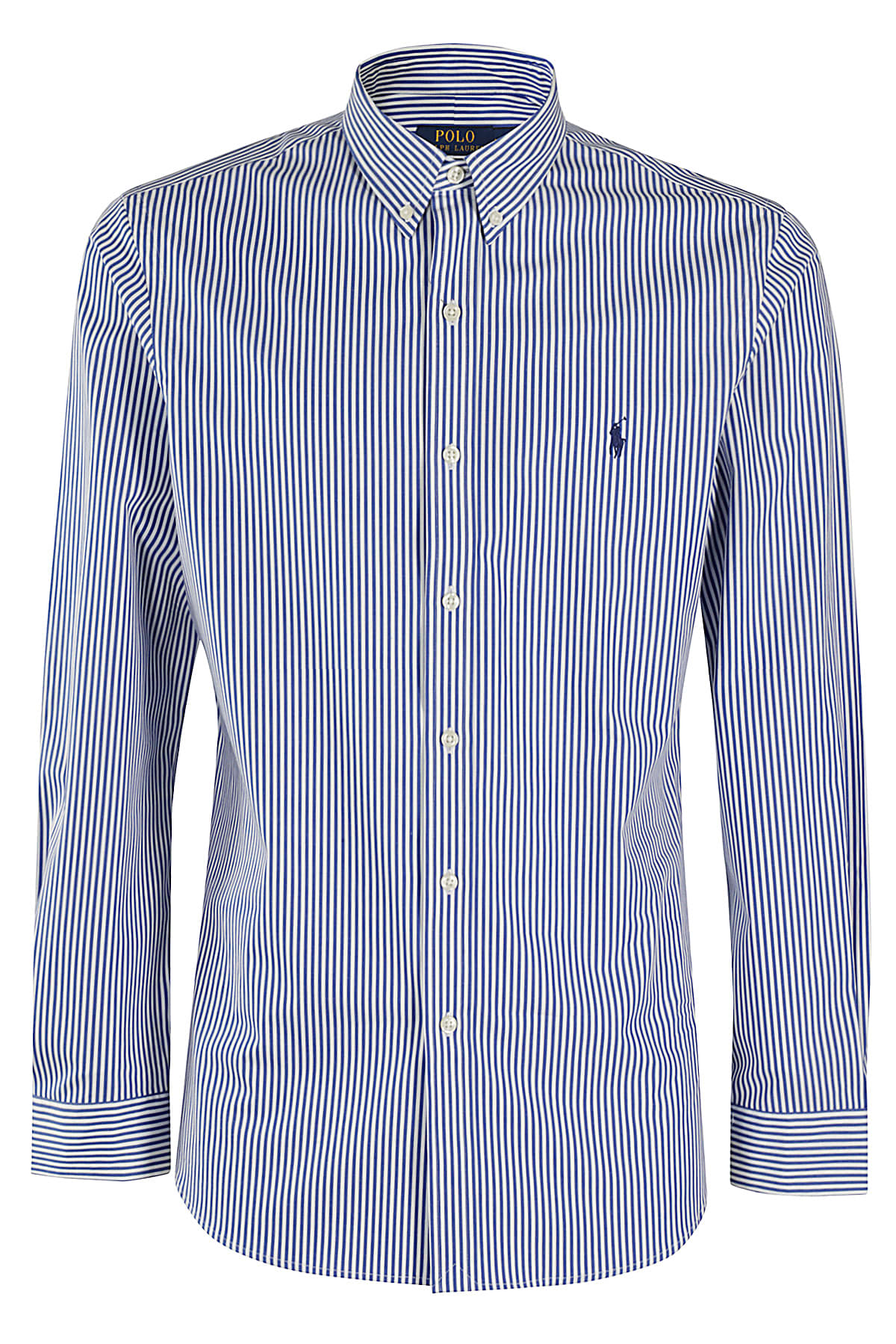 Shop Polo Ralph Lauren Camicia In Blue White Bengal Stripe