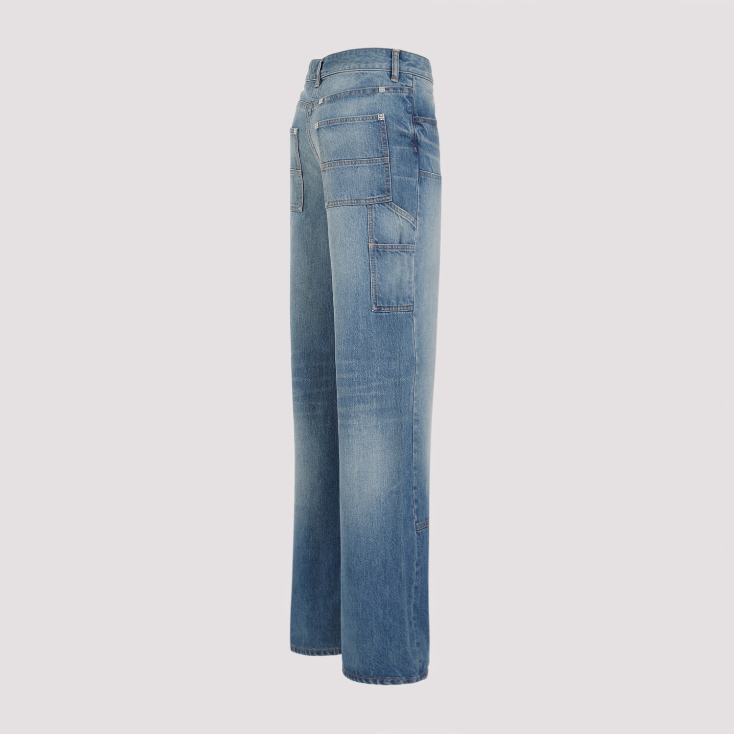 Shop Givenchy Cotton Jeans In Deep Blue