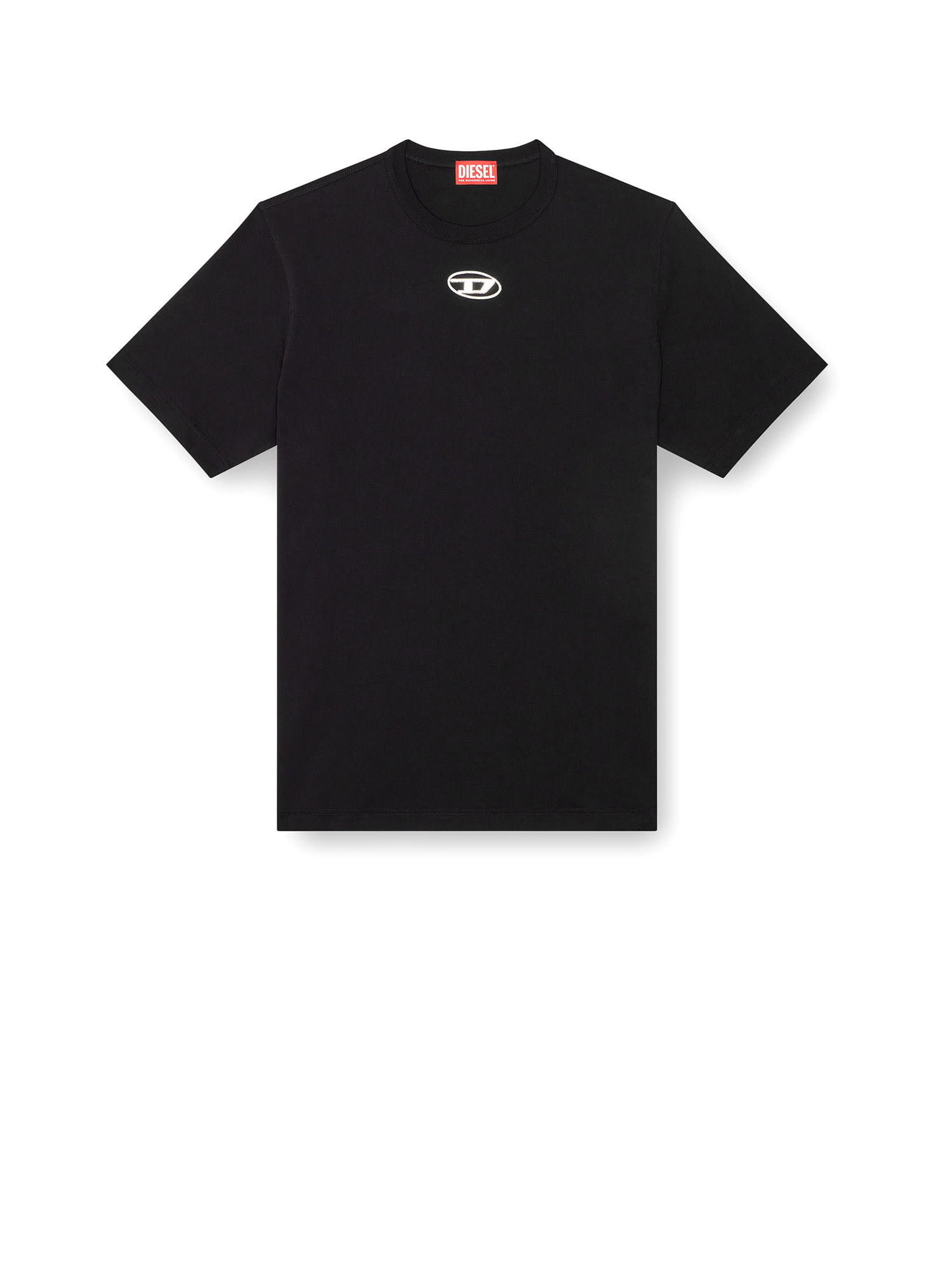 Diesel Just' Black Crewneck T-shirt With Logo Detail In Cotton