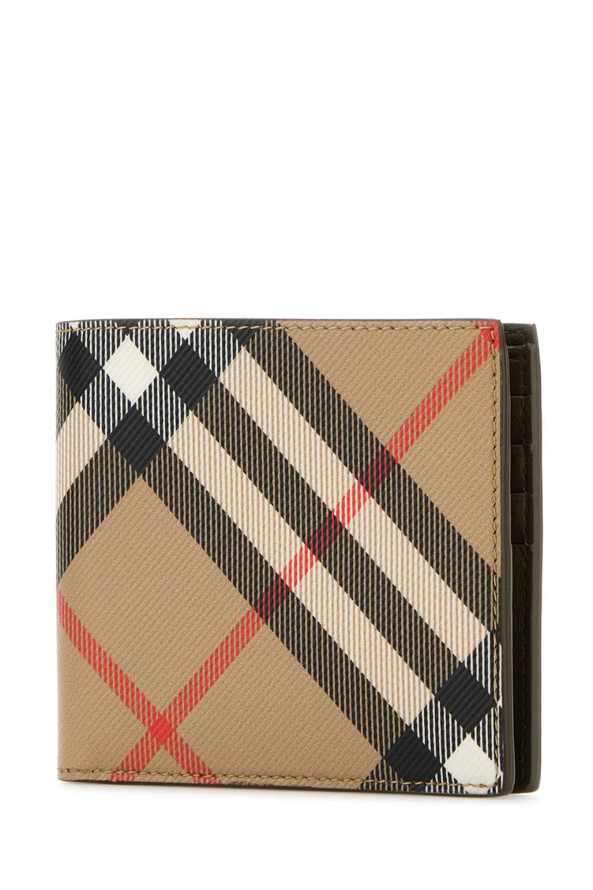 Shop Burberry Printed E-canvas Wallet In Sand