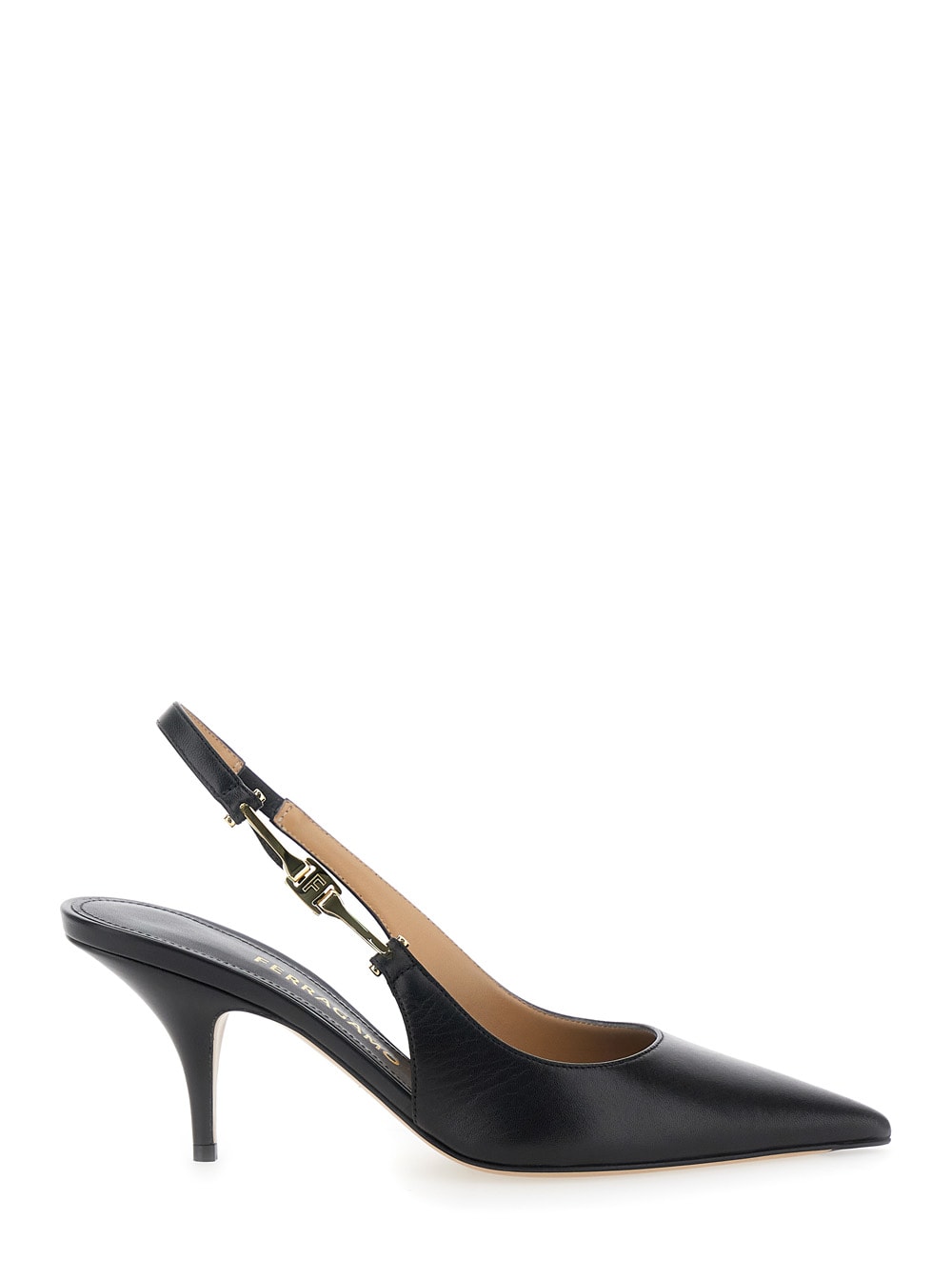 Ferragamo Tally 70 Sling Pump Heel 7.0 Mid (5 - <8 Cm) In Black