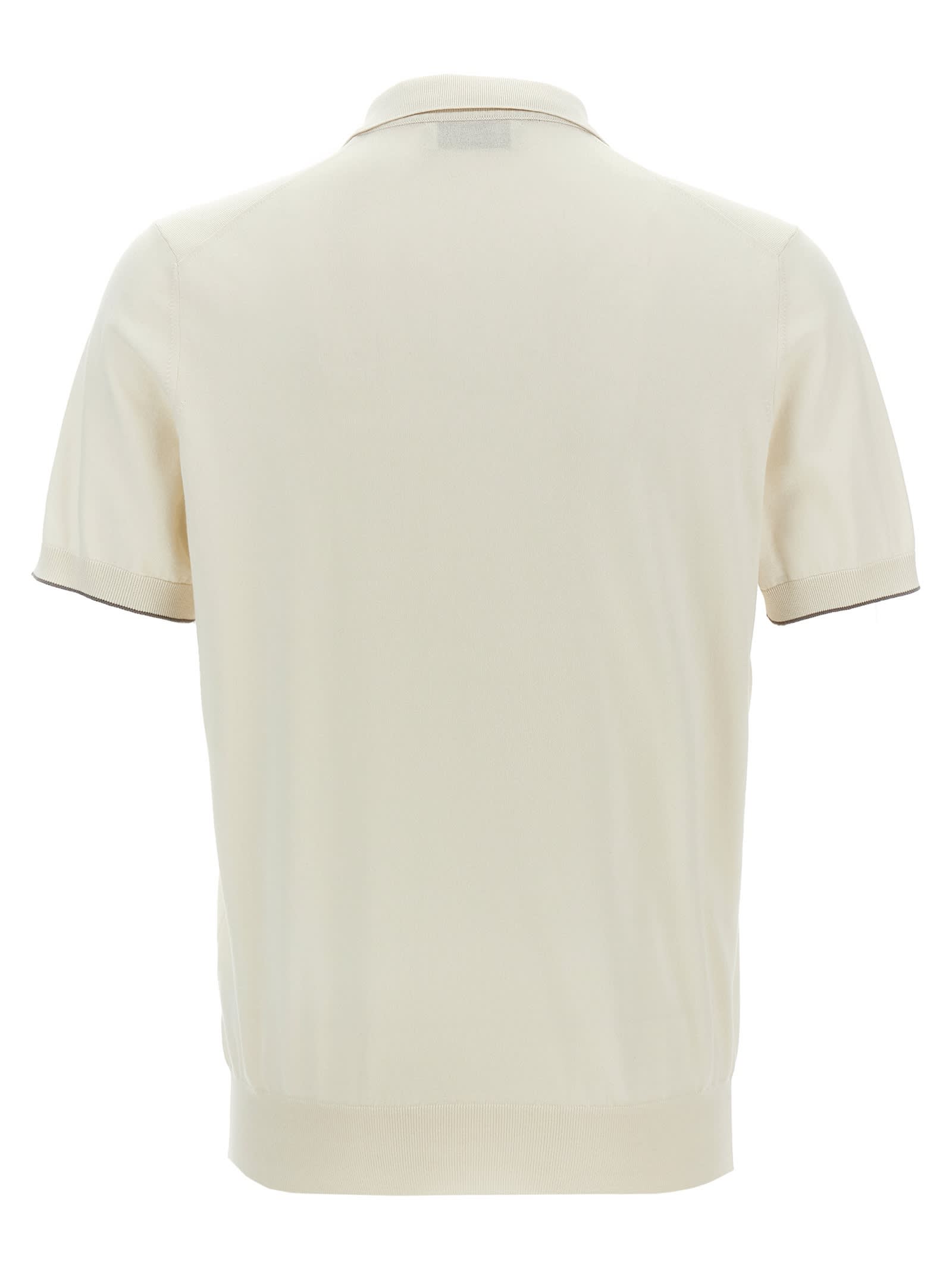 BRUNELLO CUCINELLI KNITTED POLO SHIRT