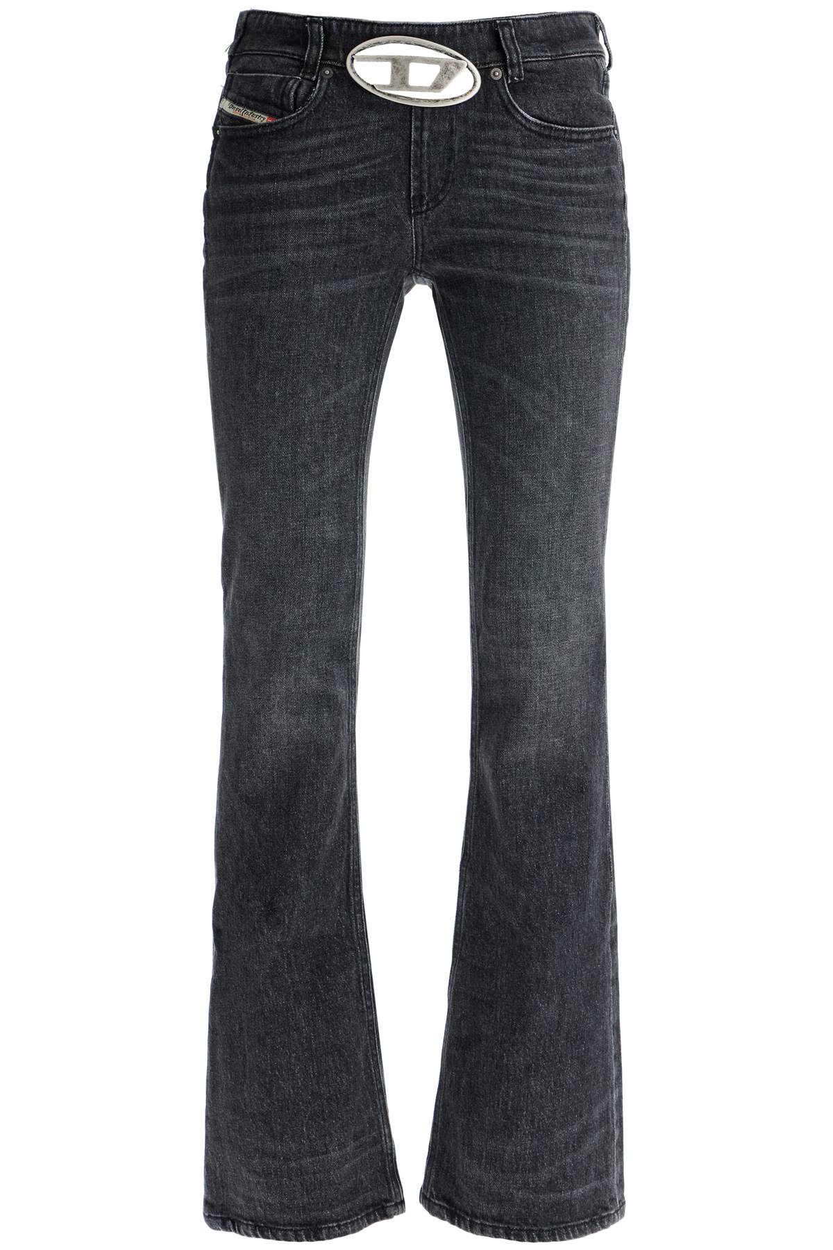 Shop Diesel Iamante\n\njeans With Oval In Black/denim (black)