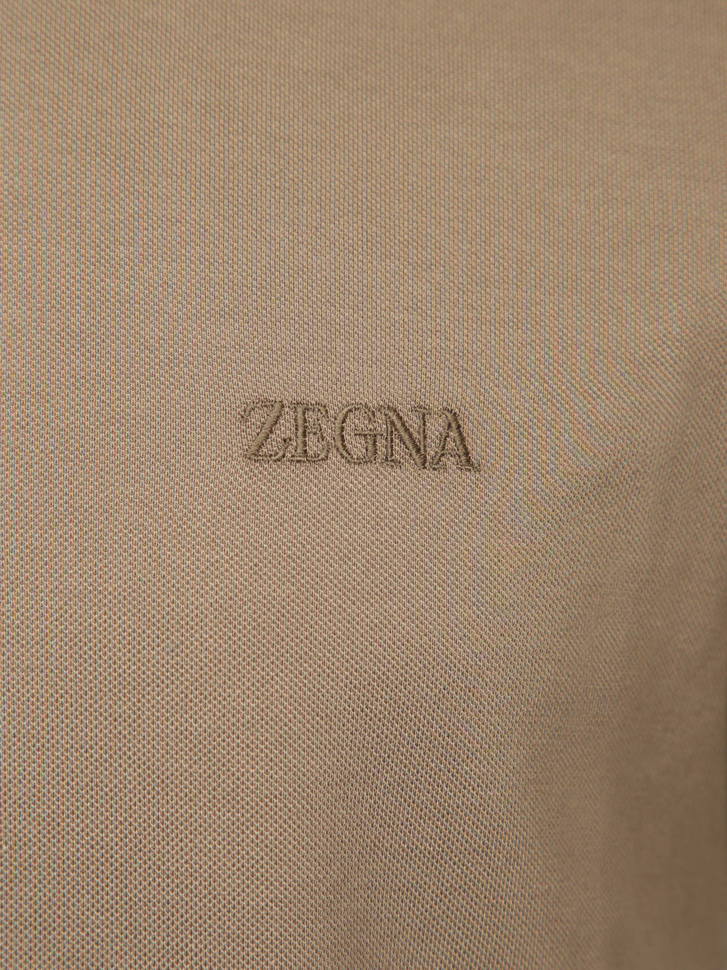 Shop Zegna Sage Green Piquet Polo With Logo
