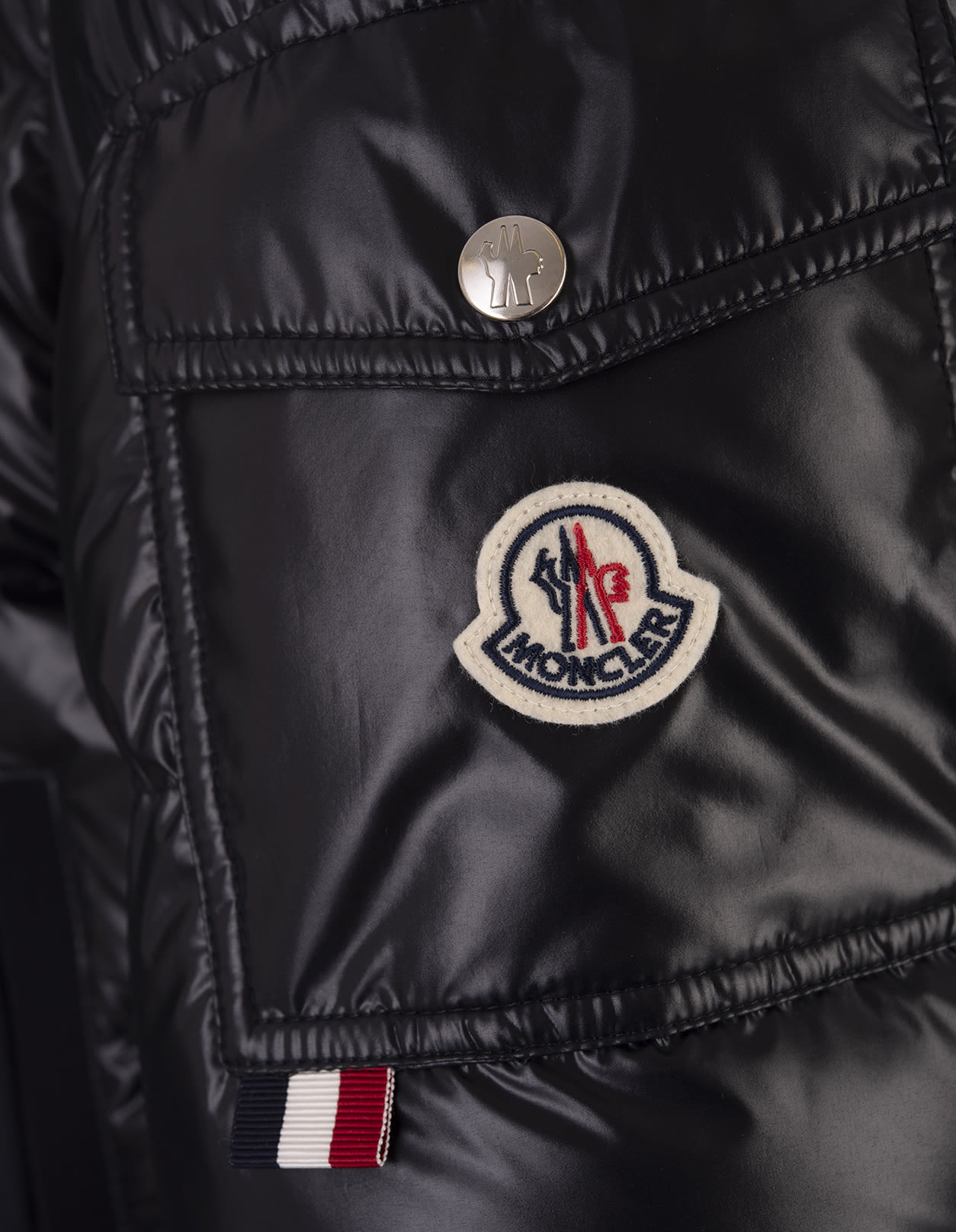 Shop Moncler Blue Gourette Short Down Jacket